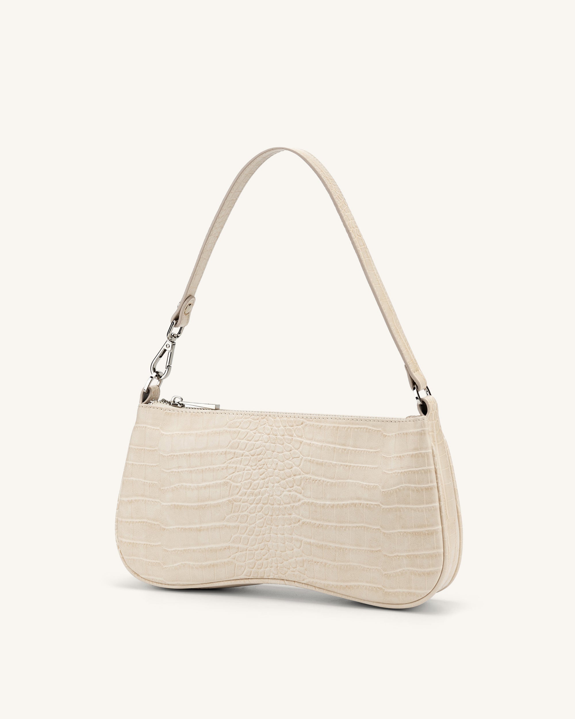 JW PEI Eva Shoulder Handbag - Ivory Croc