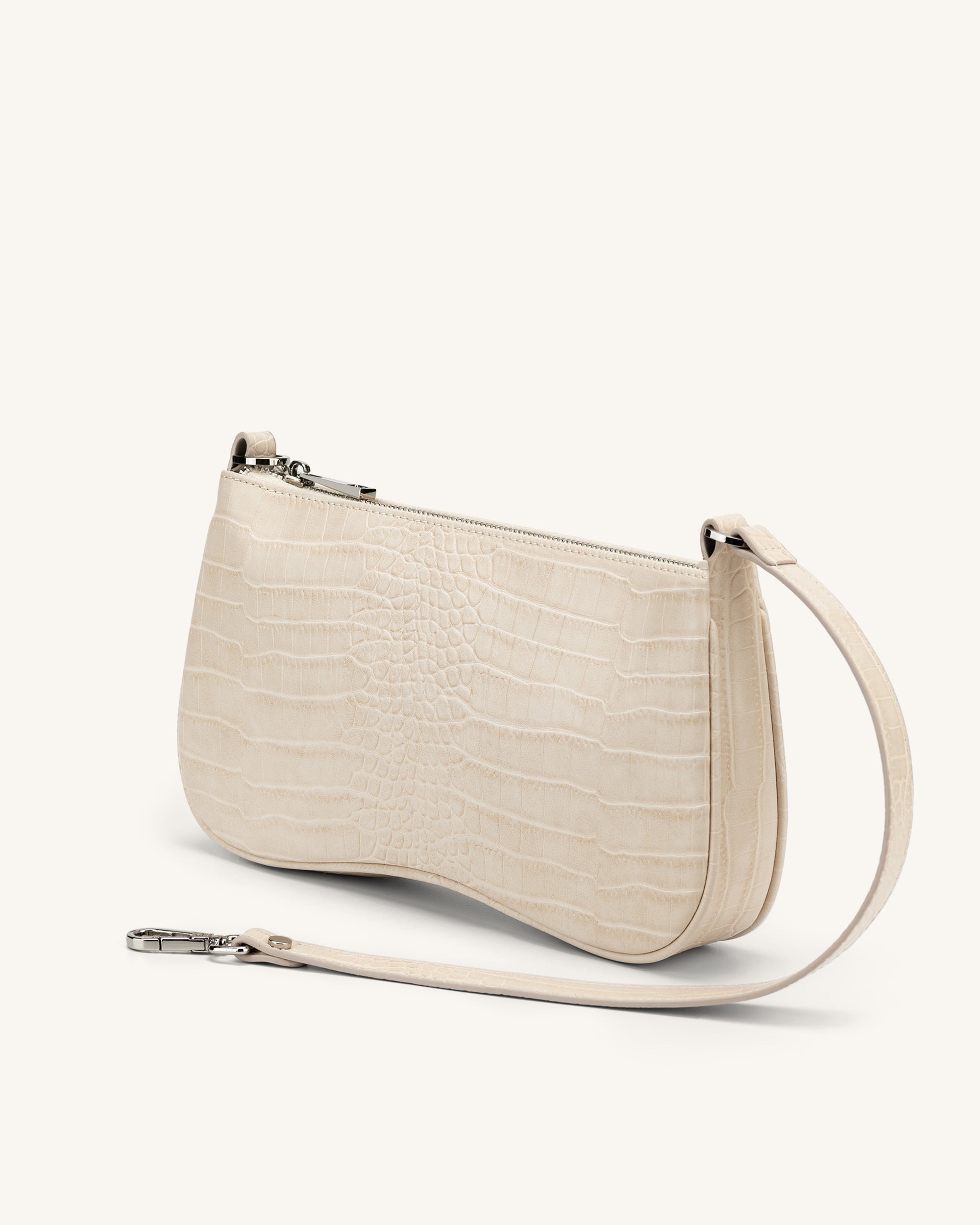 JW PEI Eva Shoulder Handbag - Ivory Croc