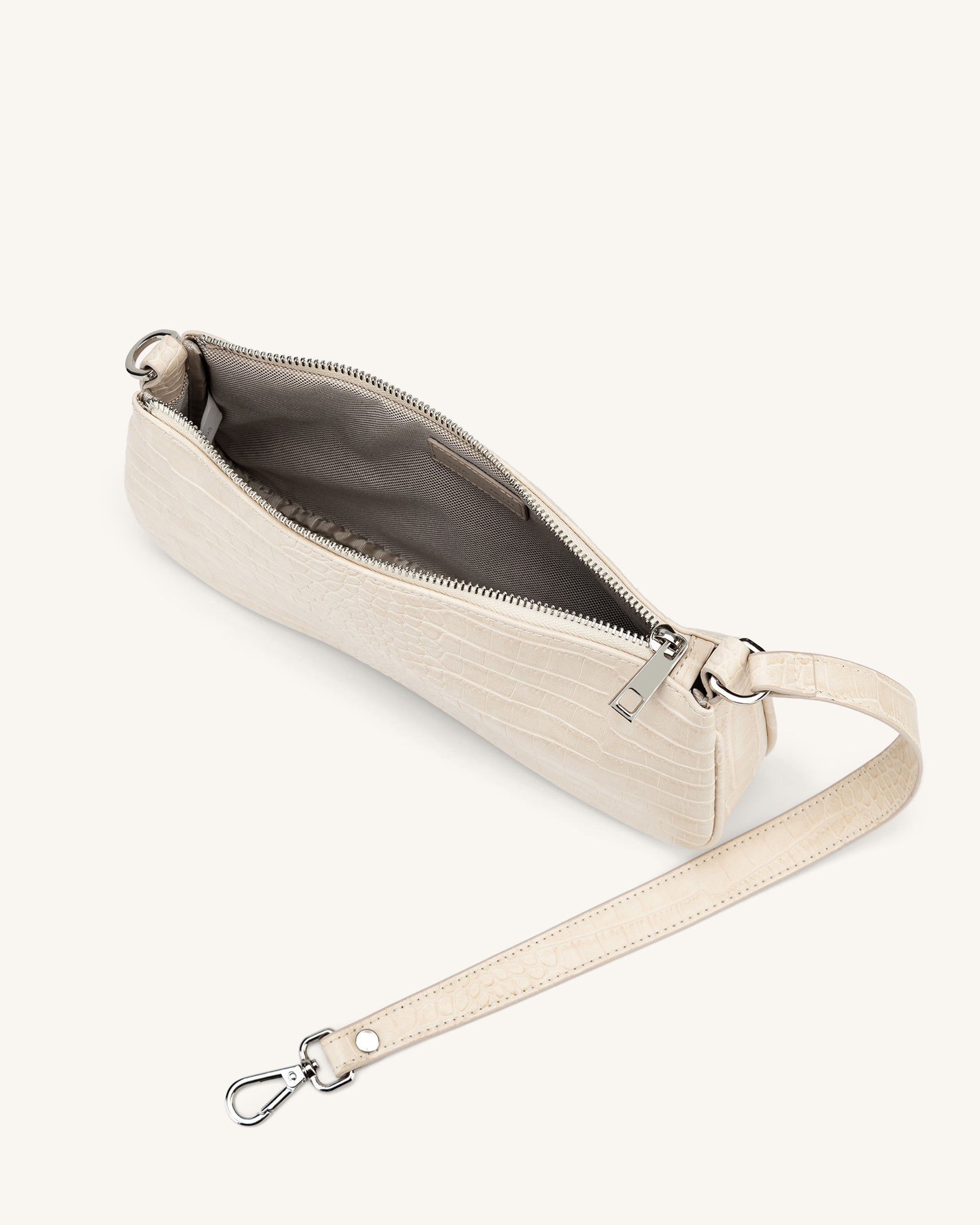 JW PEI Eva Shoulder Handbag - Ivory Croc