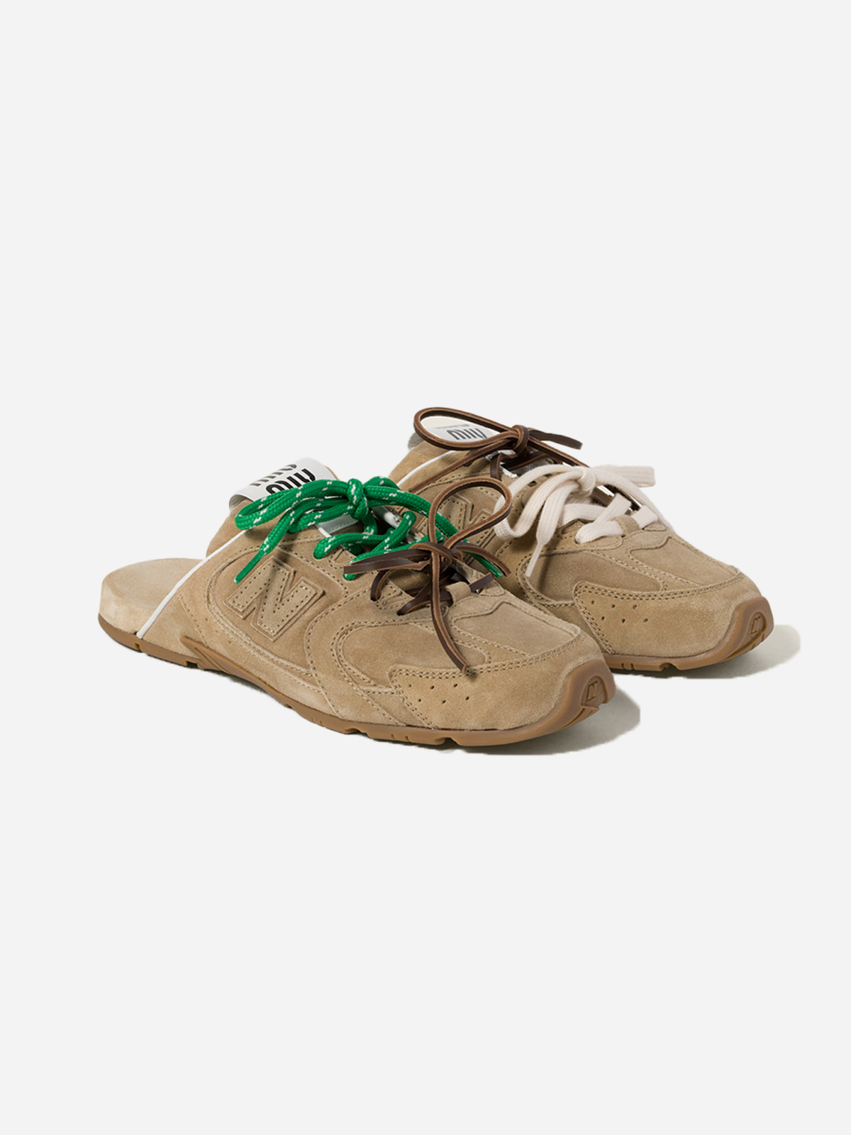 new balance x miu miu 530 sl faded suede mules