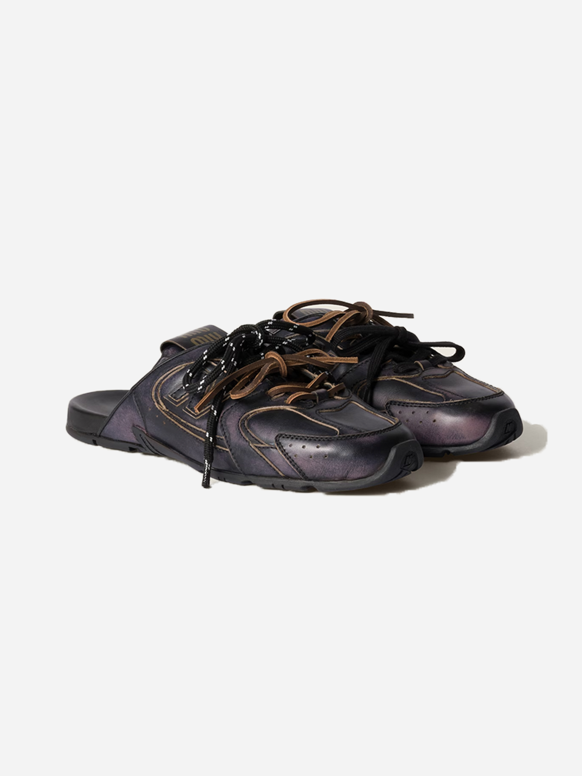 new balance x miu miu 530 sl deco calf leather mules