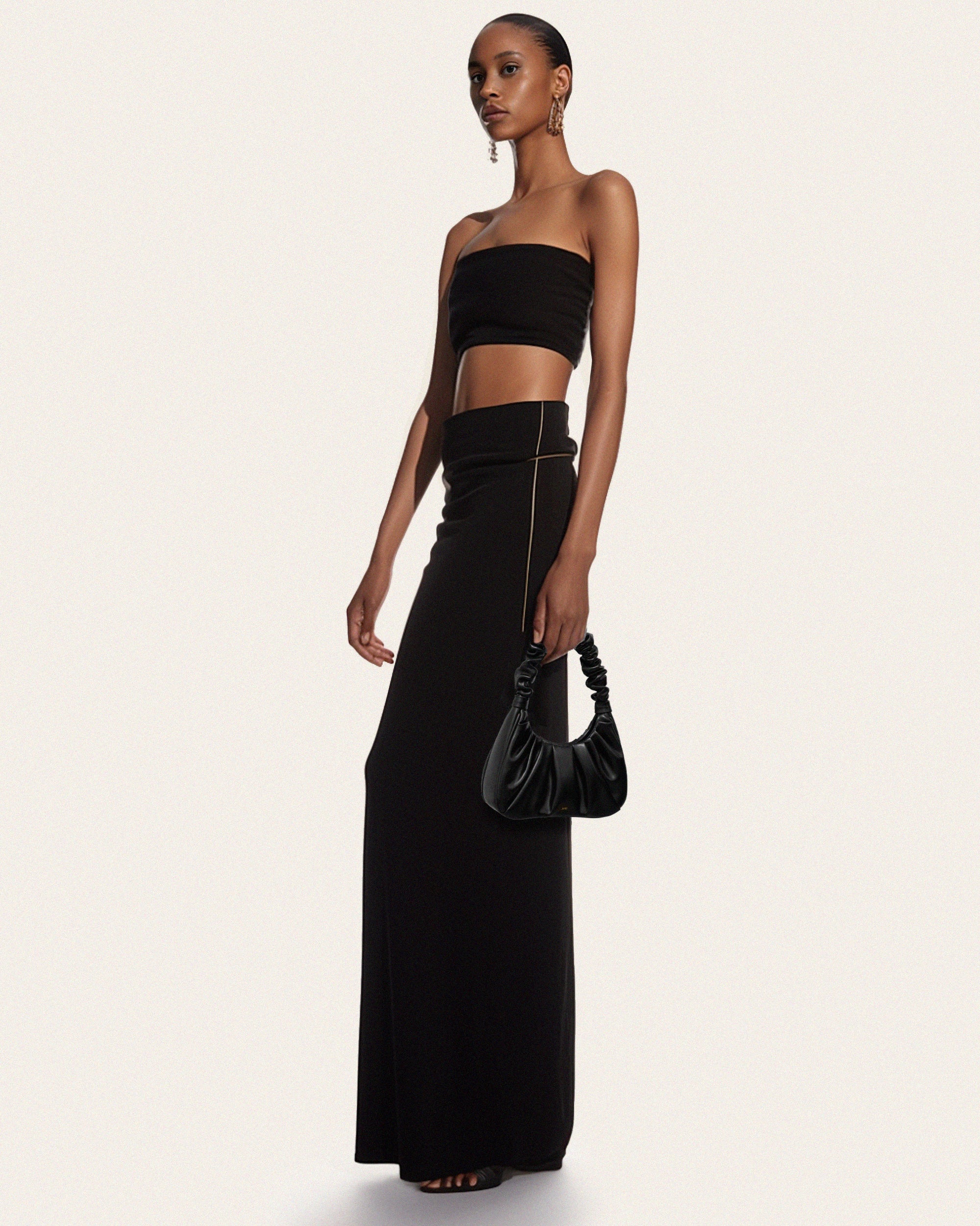 JW PEI Gabbi Ruched Hobo Handbag - Black