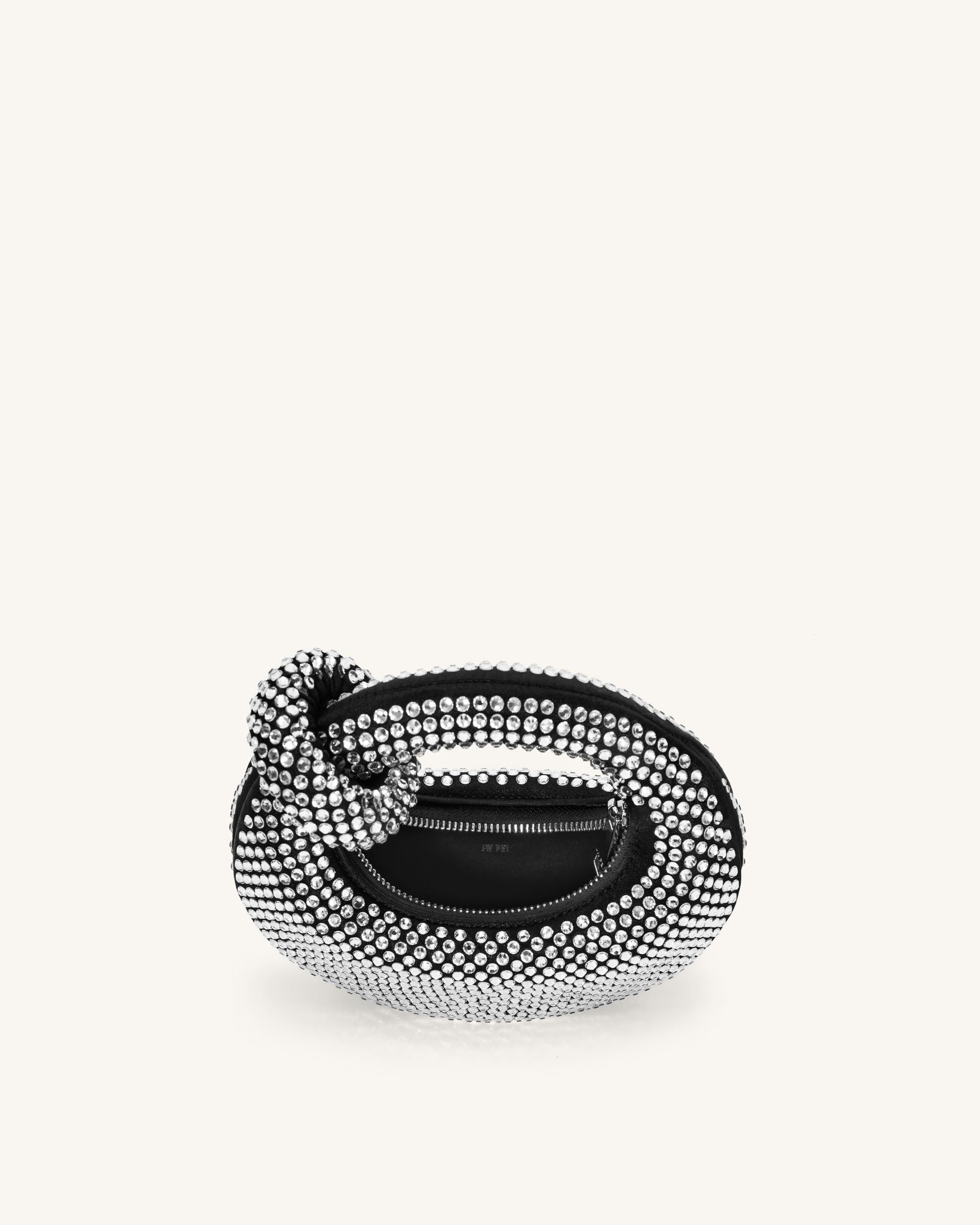 JW PEI Abacus Artificial Crystal Mini Top Handle Bag - Black