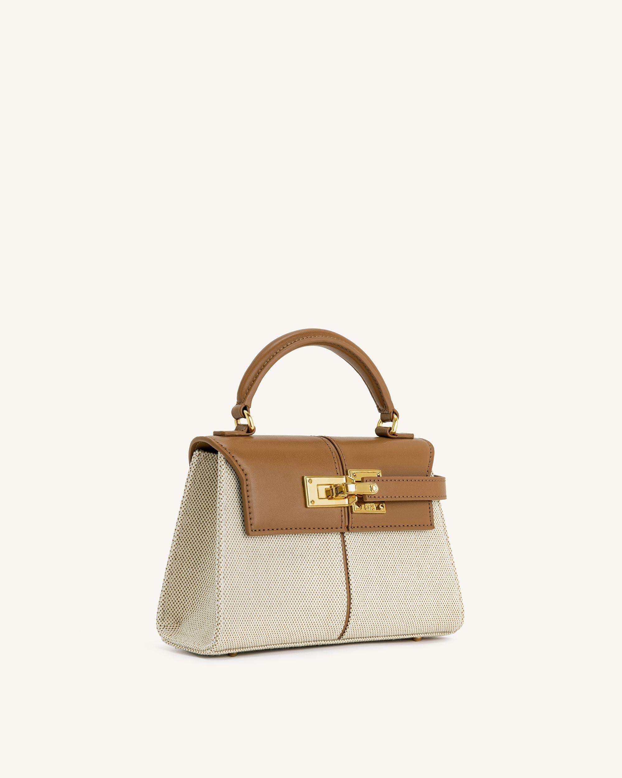 JW PEI Elise Top Handle Bag - Brown Canvas