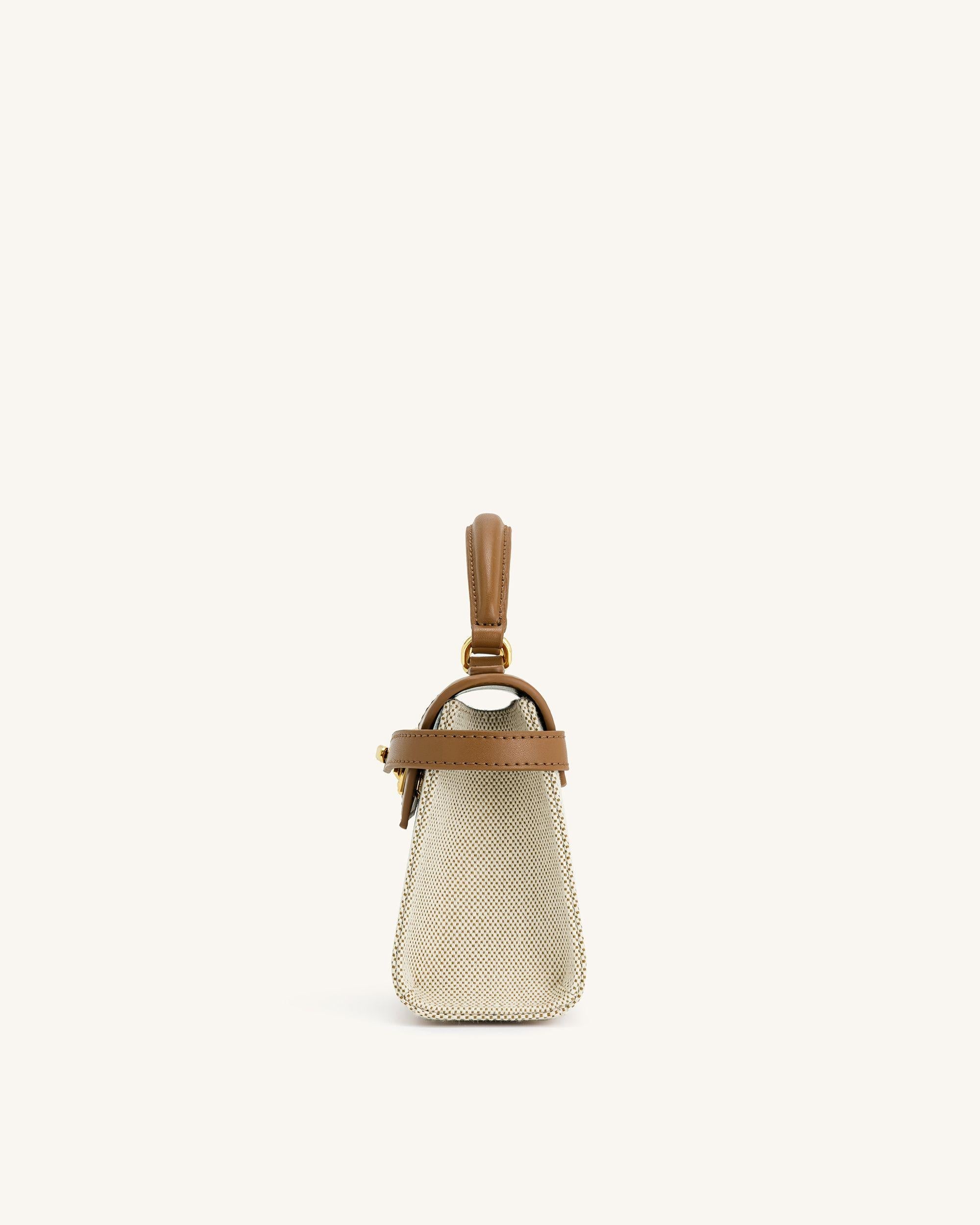 JW PEI Elise Top Handle Bag - Brown Canvas