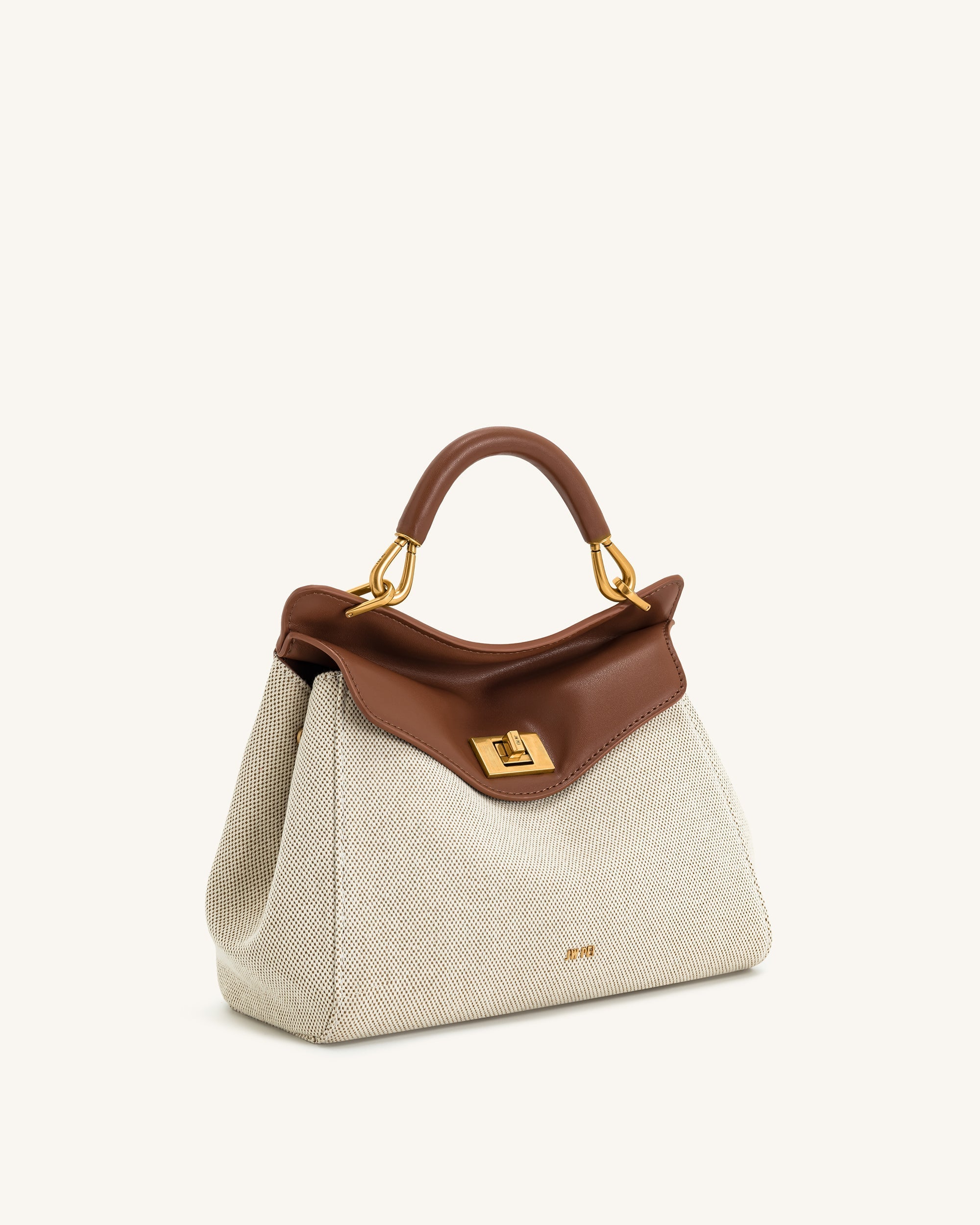 JW PEI Lucia Classic Top Handbag - Brown Canvas