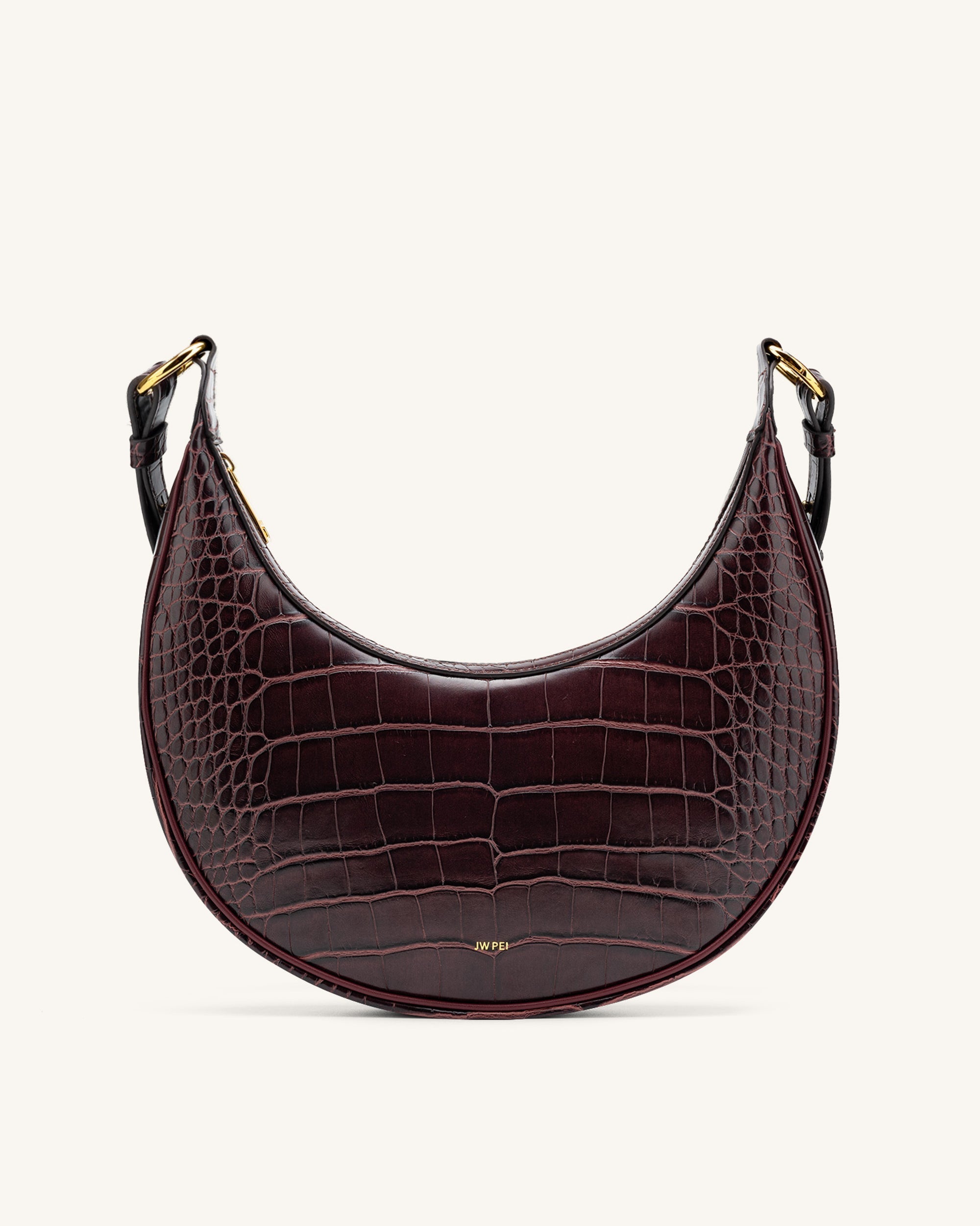 JW PEI Carly Saddle Bag - Brown Croc