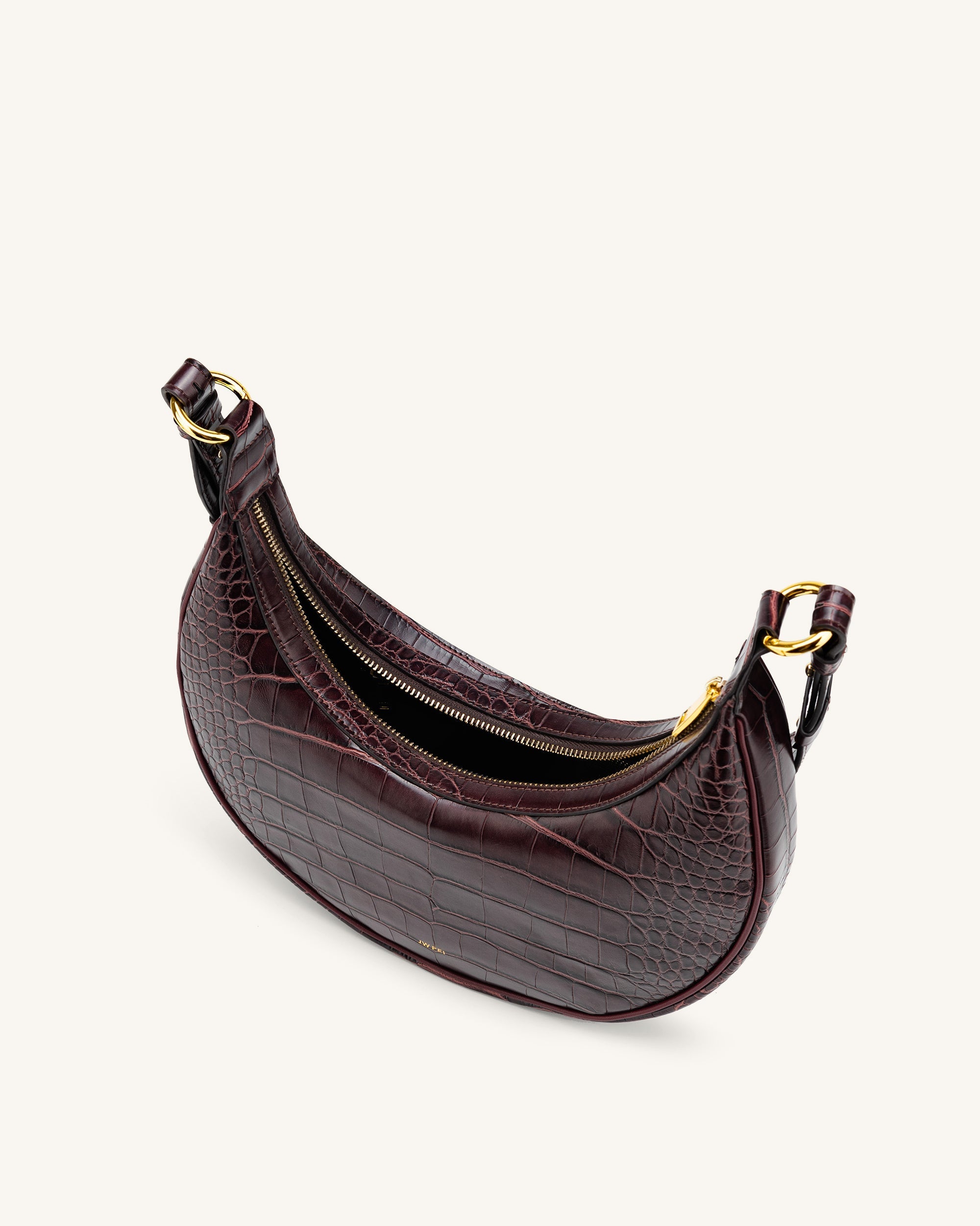 JW PEI Carly Saddle Bag - Brown Croc