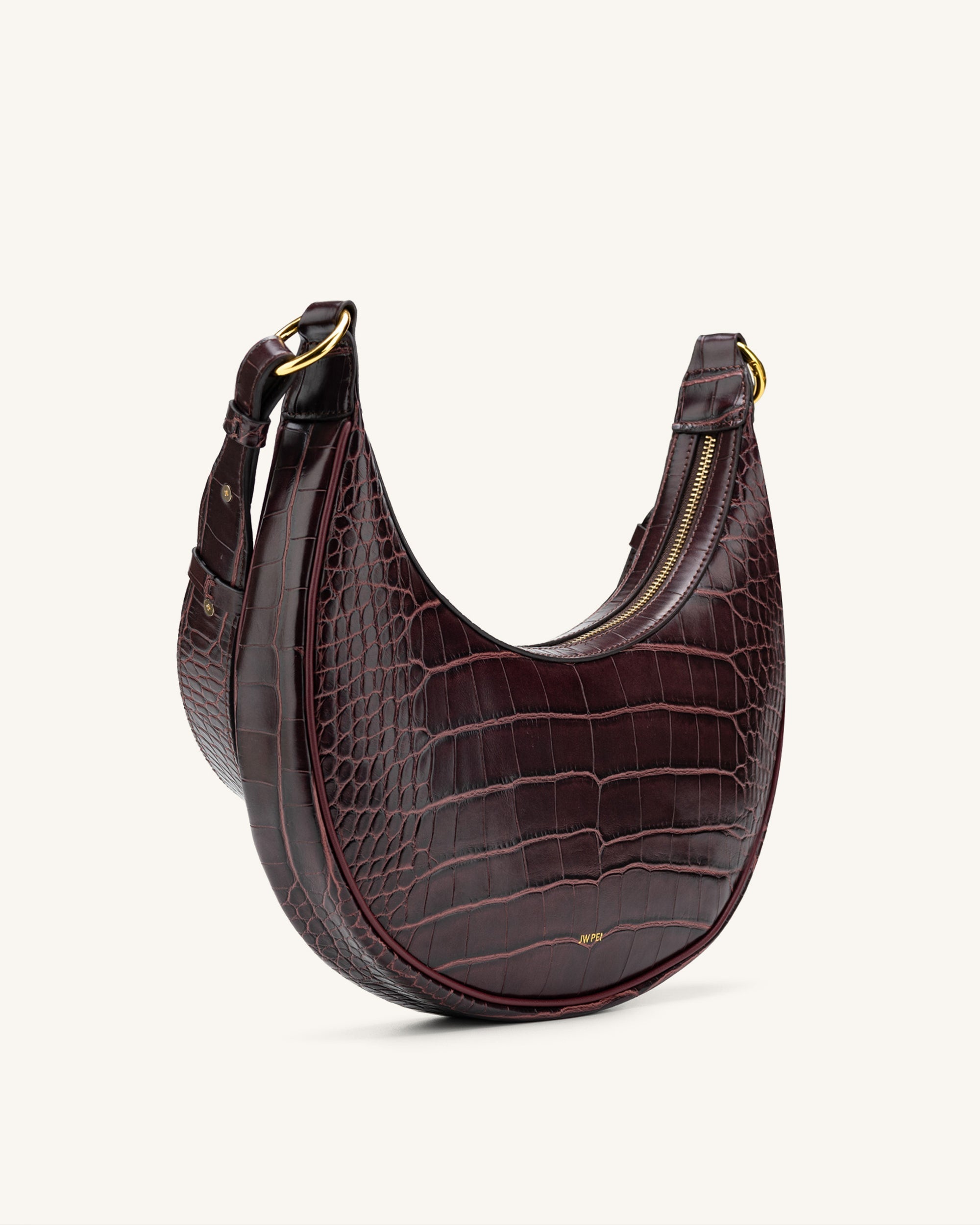JW PEI Carly Saddle Bag - Brown Croc