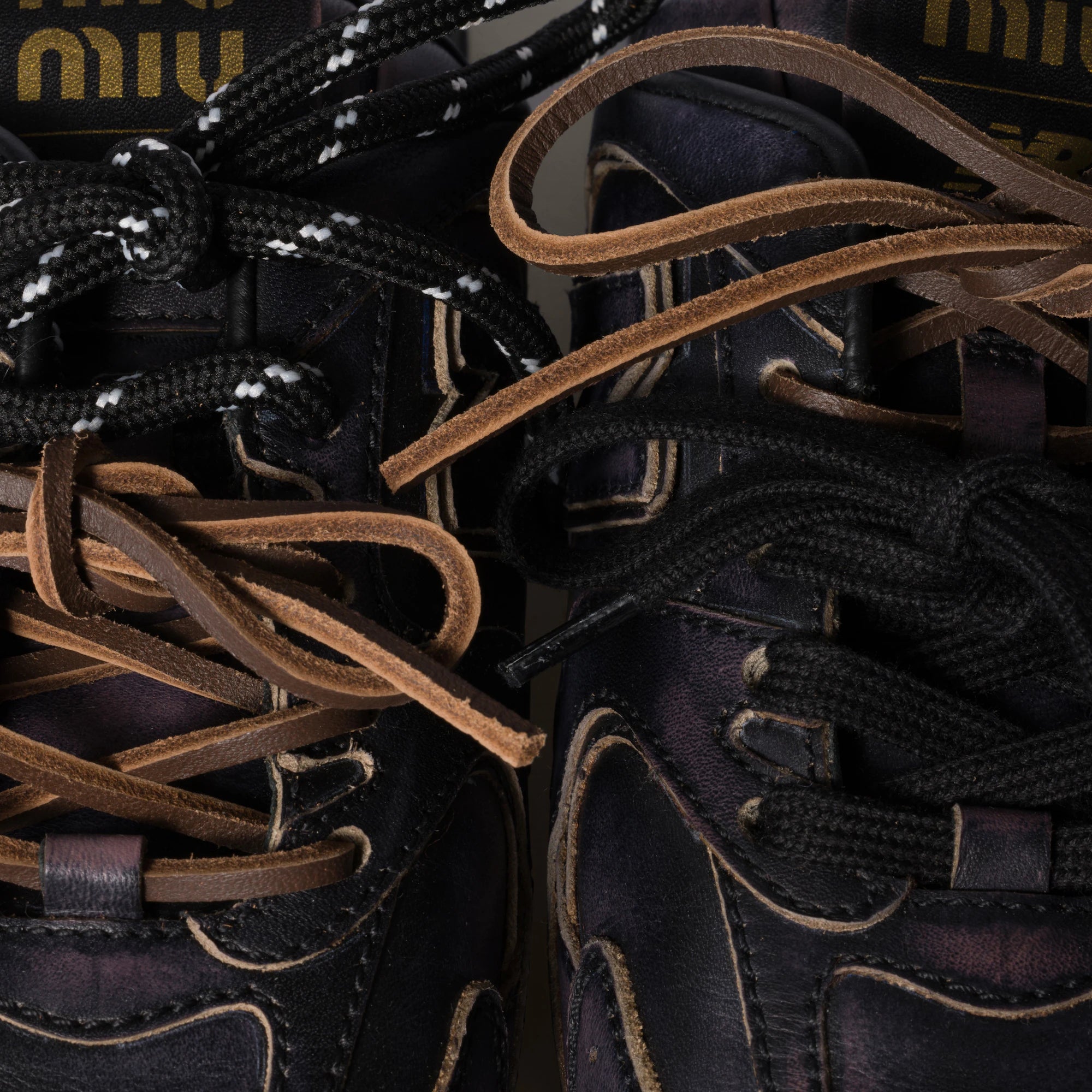 new balance x miu miu 530 sl deco calf leather mules