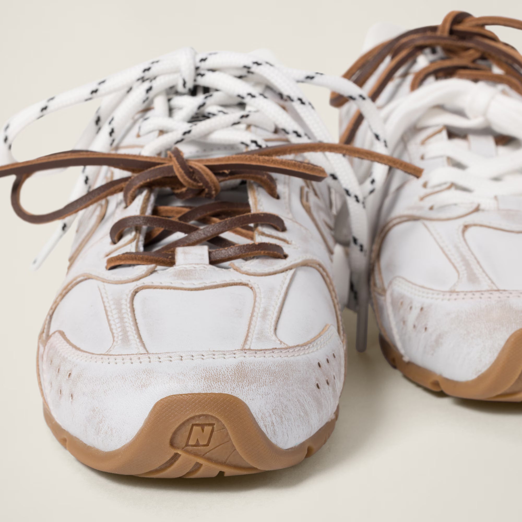 new balance x miu miu 530 sl leather sneakers