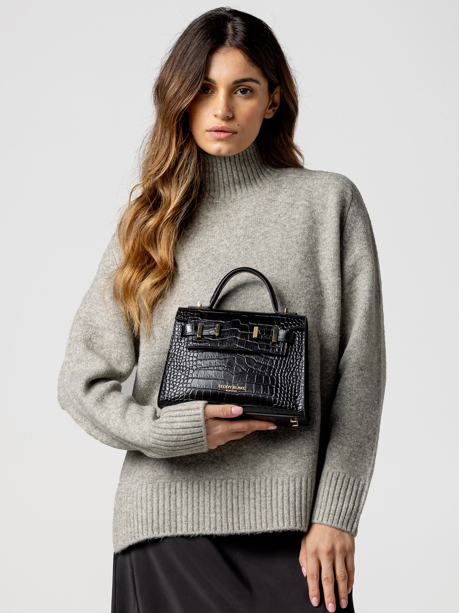 TEDDY BLAKE Ava Croco  9" - Black