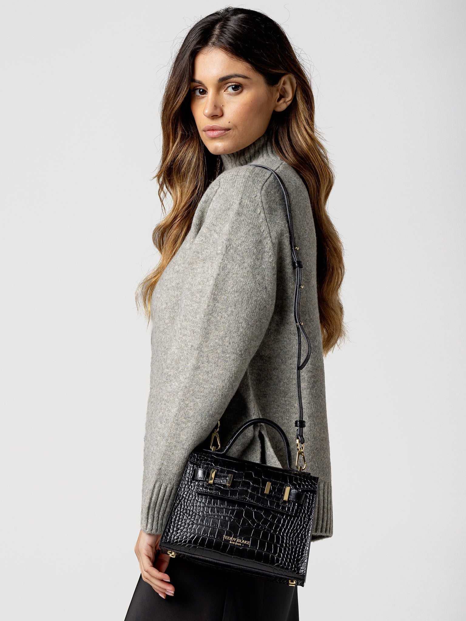 TEDDY BLAKE Ava Croco  9" - Black
