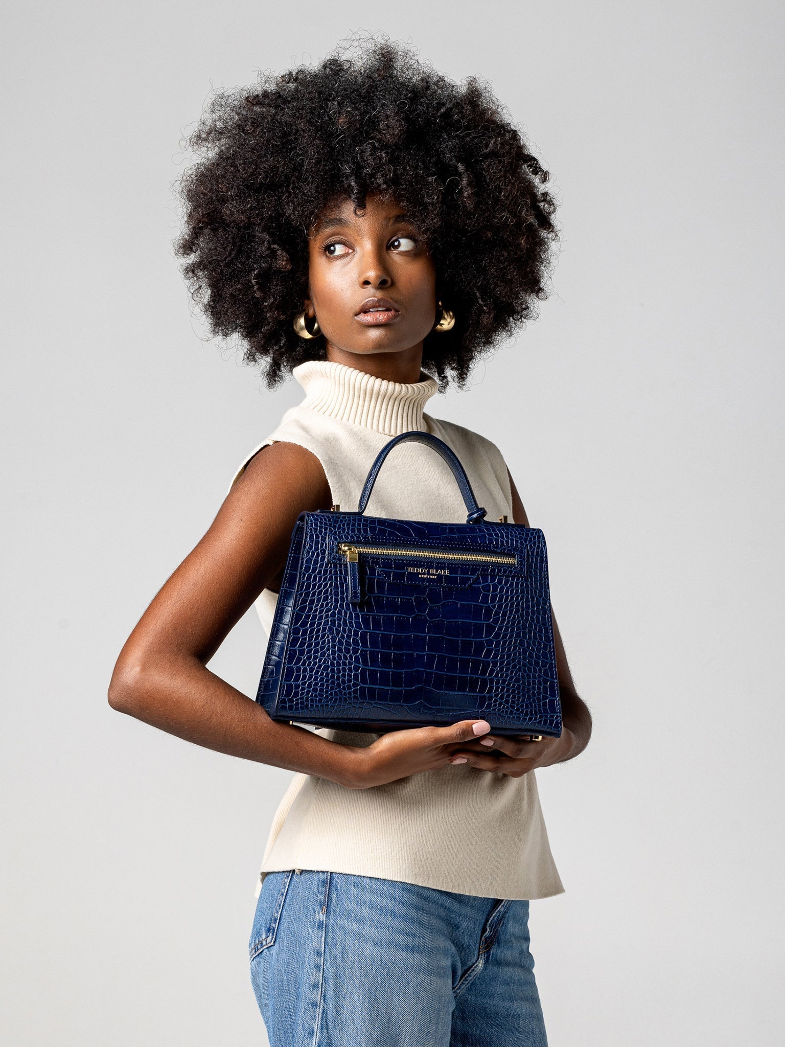TEDDY BLAKE Ava Croco  11" - Blue Jeans