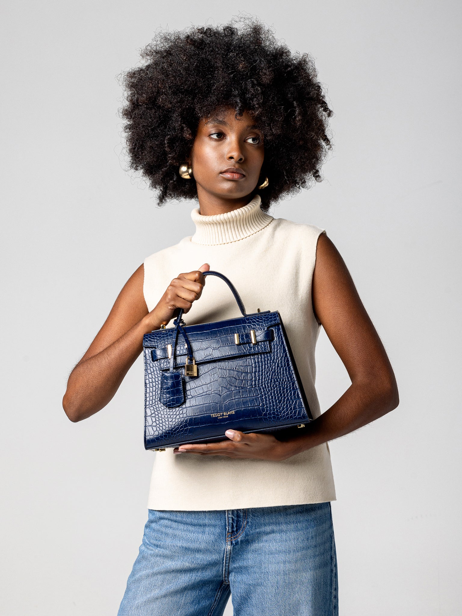 TEDDY BLAKE Ava Croco  11" - Blue Jeans