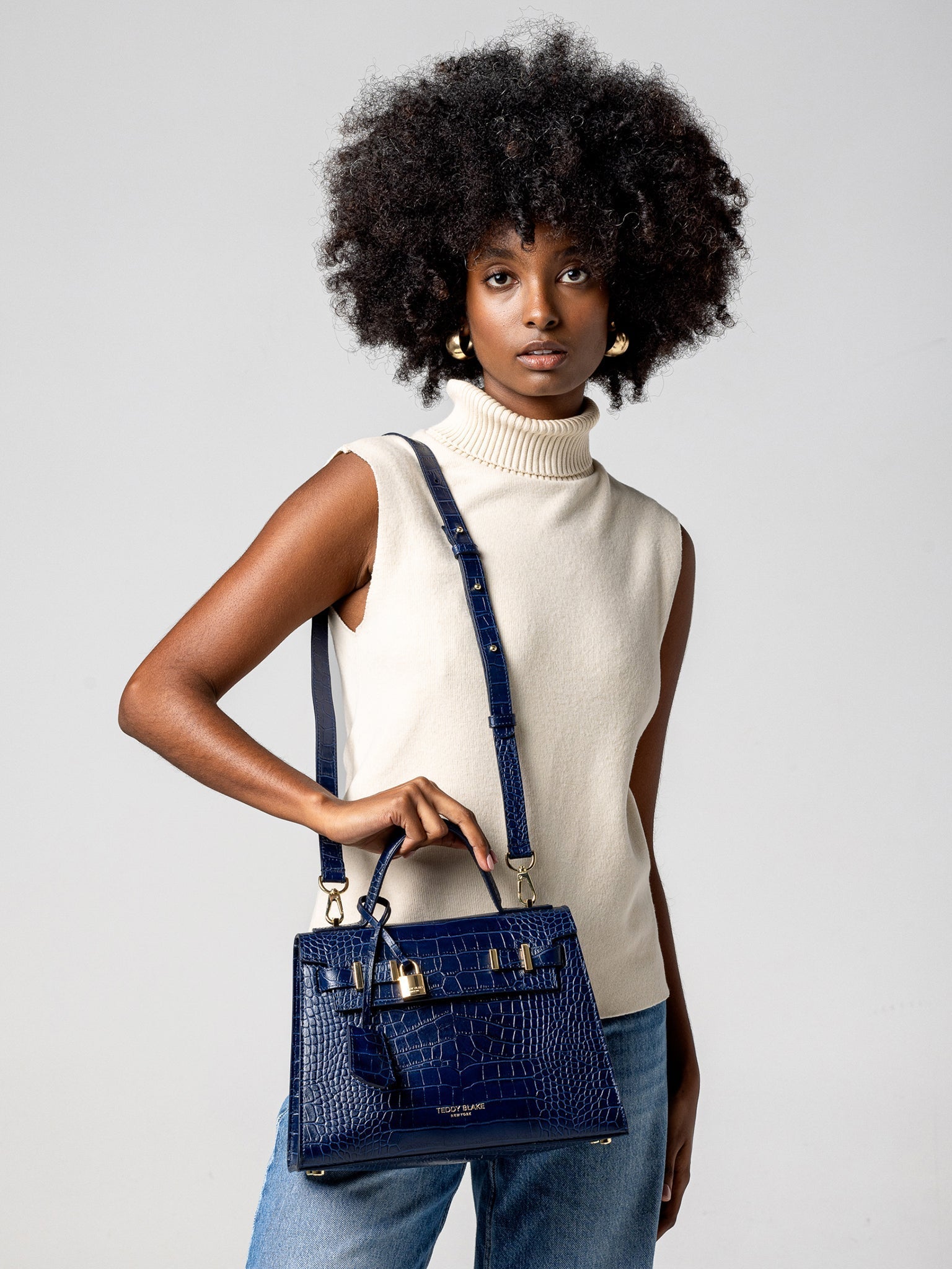 TEDDY BLAKE Ava Croco  11" - Blue Jeans