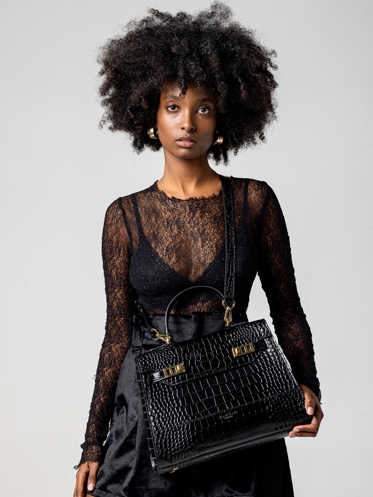 TEDDY BLAKE Kim Croco 14" - Black