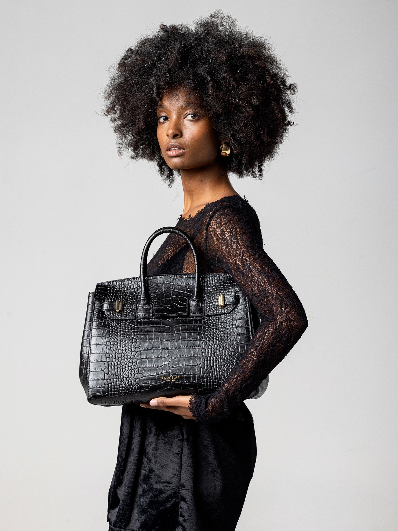 TEDDY BLAKE Gigi Croco  13" - Black