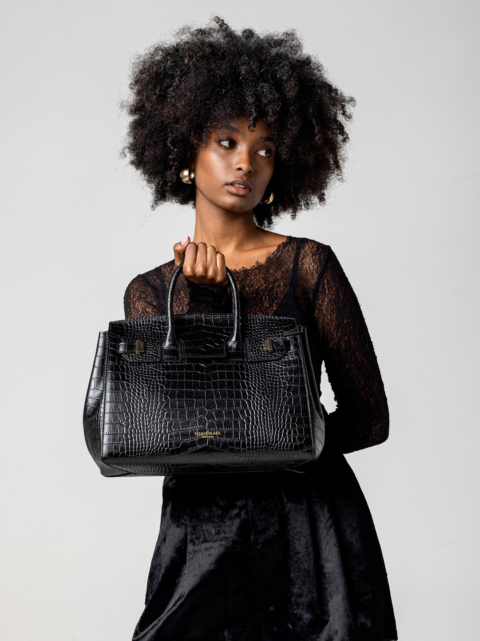 TEDDY BLAKE Gigi Croco  13" - Black