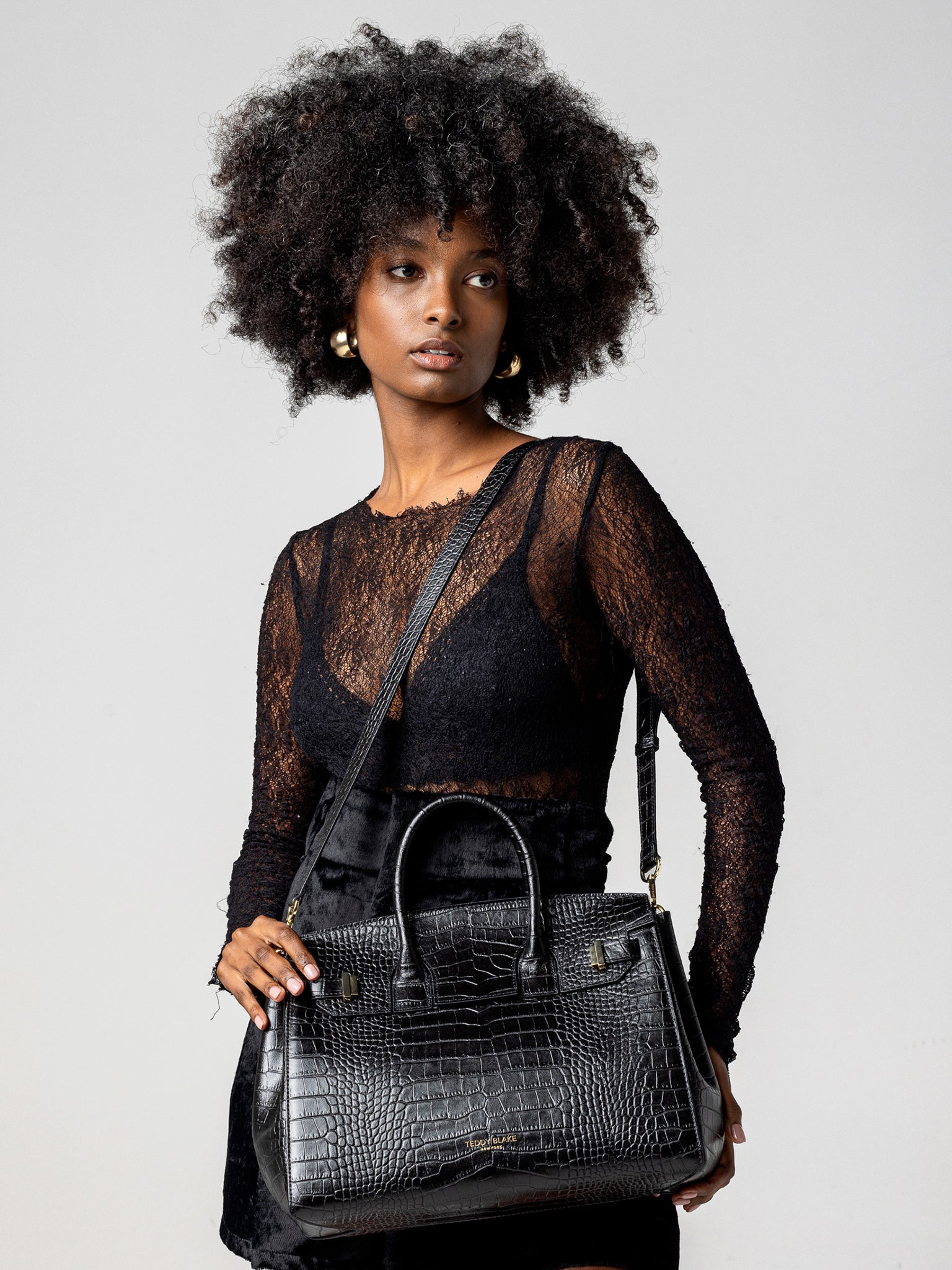 TEDDY BLAKE Gigi Croco  13" - Black