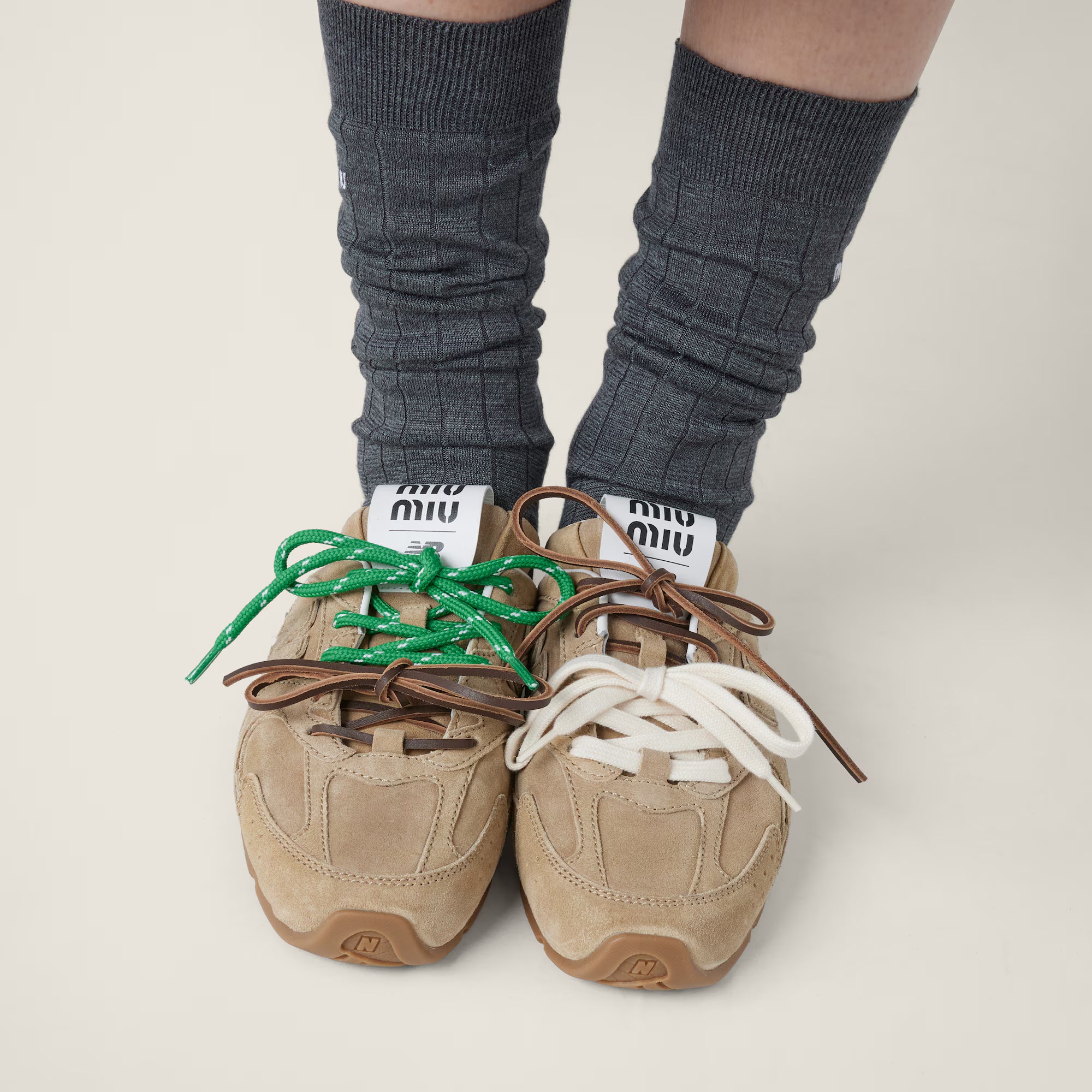 new balance x miu miu 530 sl faded suede mules