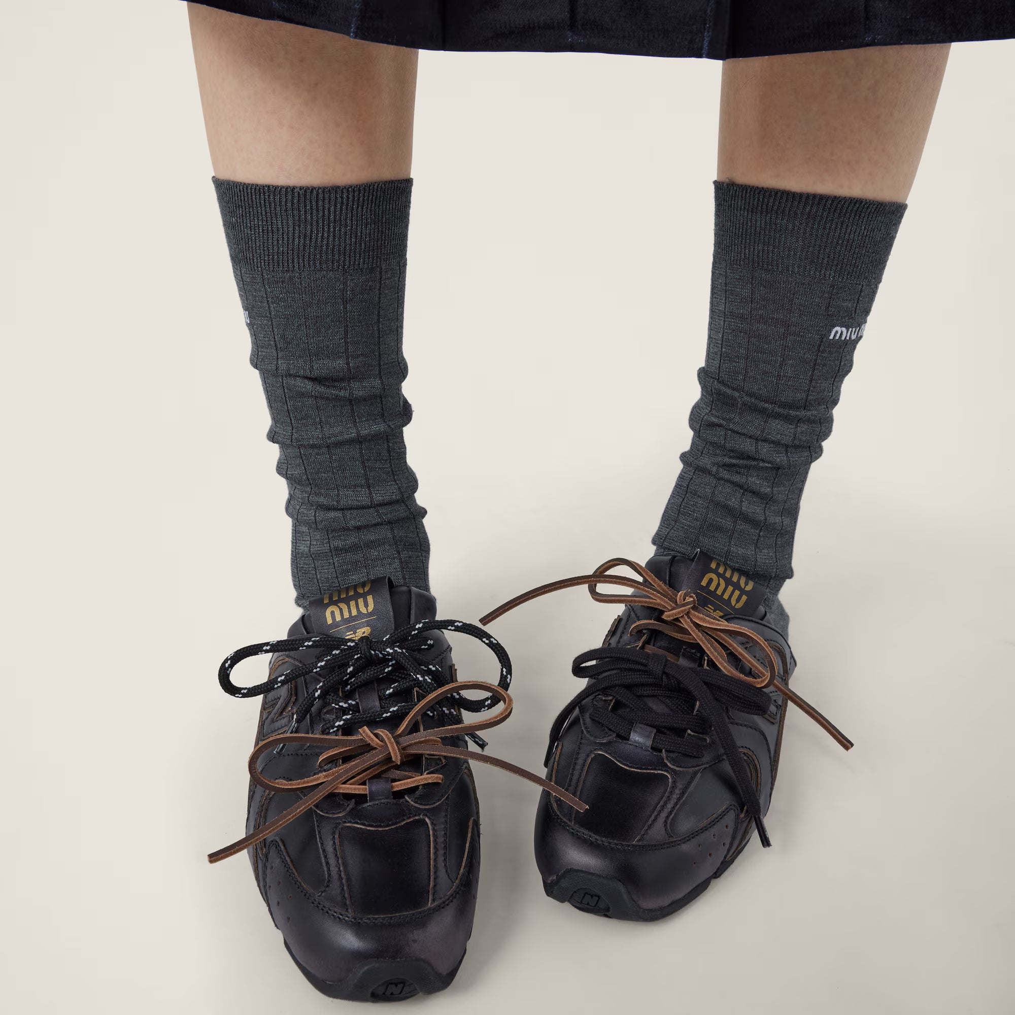 new balance x miu miu 530 sl deco calf leather mules