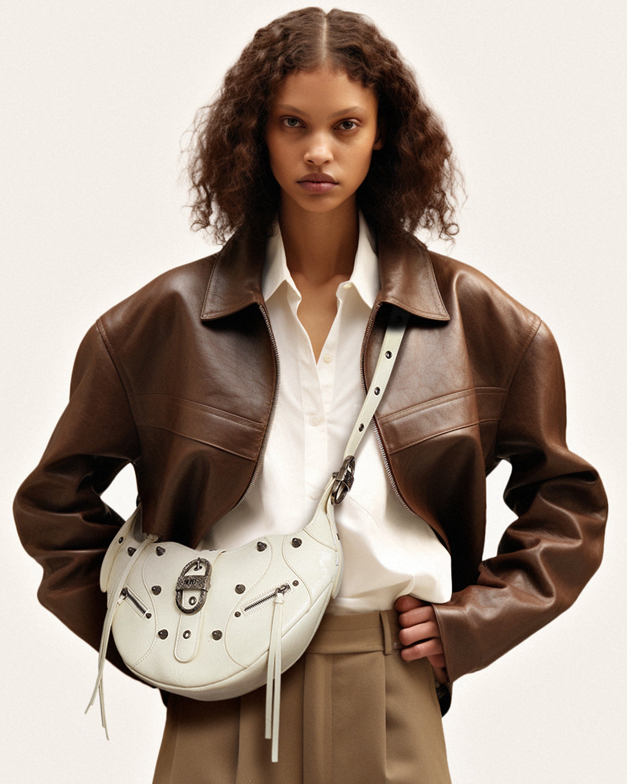 JW PEI Tessa Crushed Shoulder Bag - White