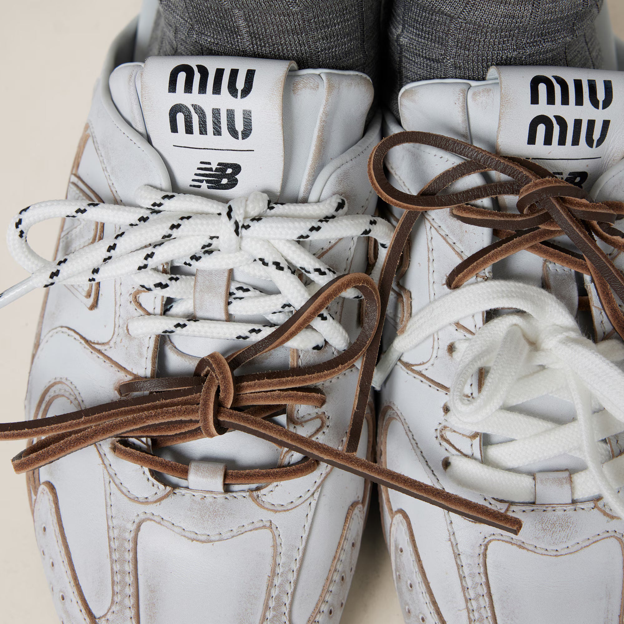 new balance x miu miu 530 sl deco calf leather mules