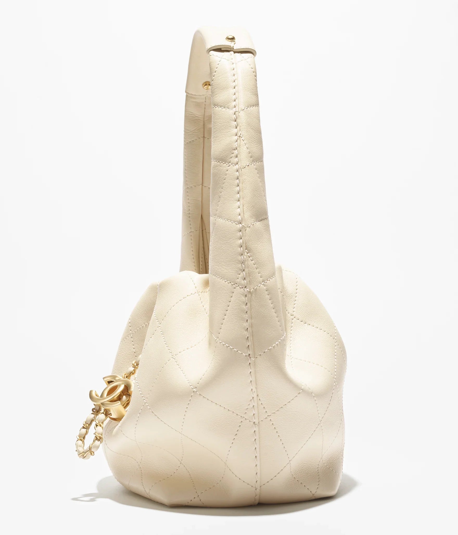 CHANEL Calfskin & Gold-Tone Metal  Light Beige