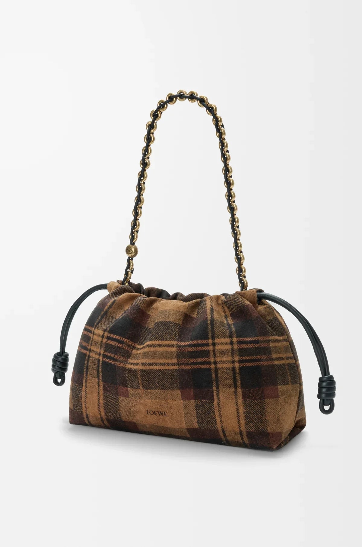 LOEWE Medium Flamenco purse in tartan suede