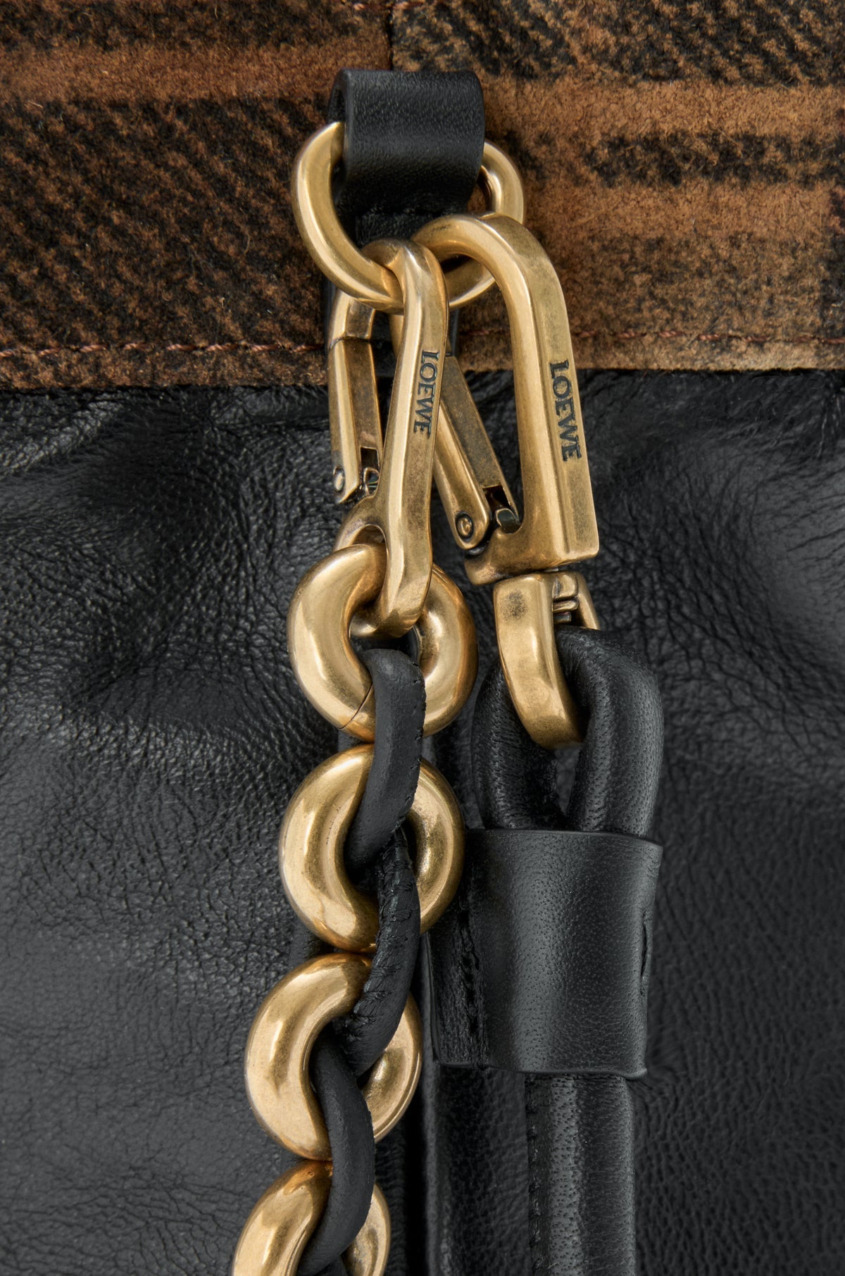 LOEWE Medium Flamenco purse in tartan suede