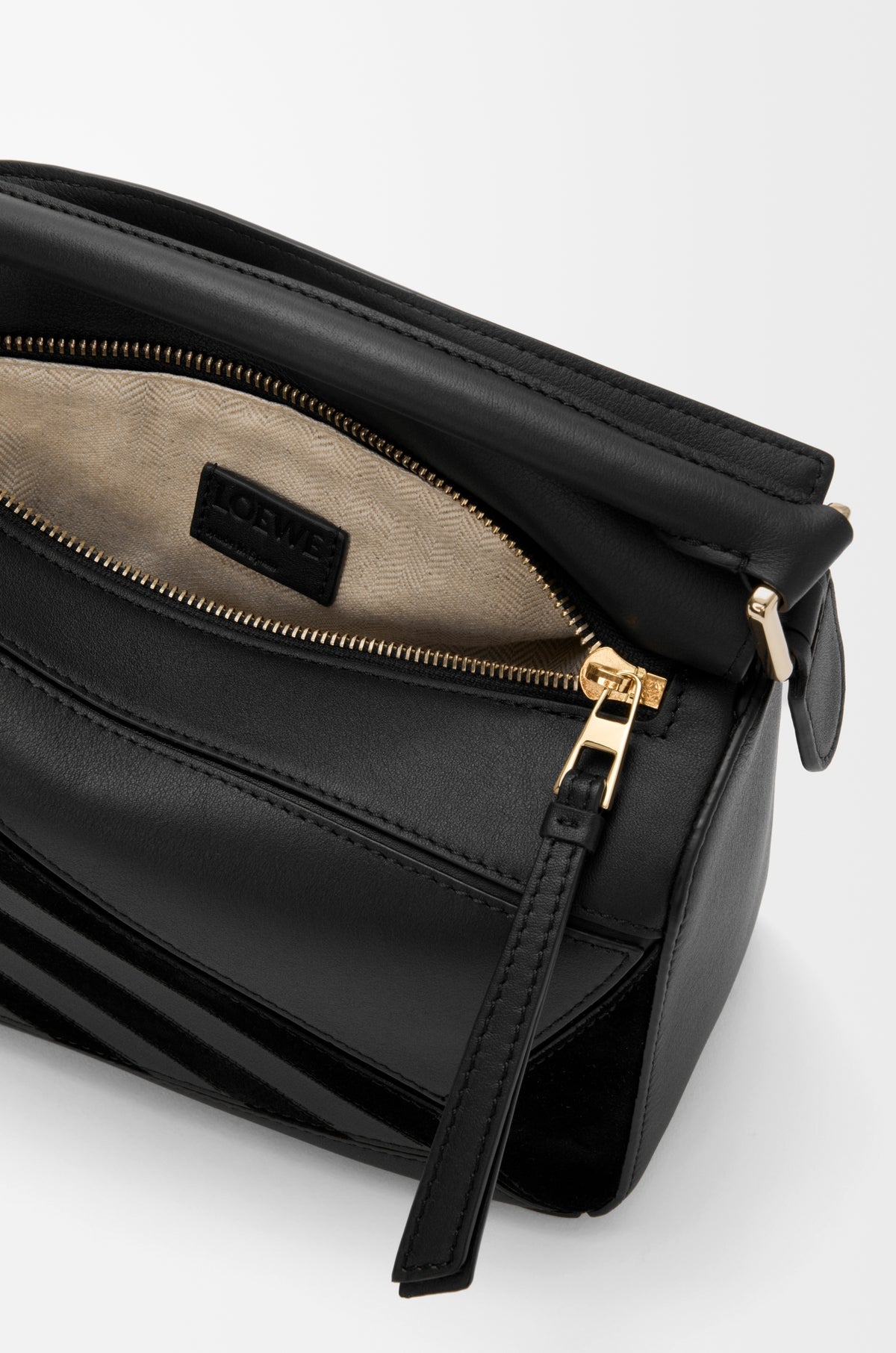 LOEWE Small Puzzle bag in classic calfskin and suede