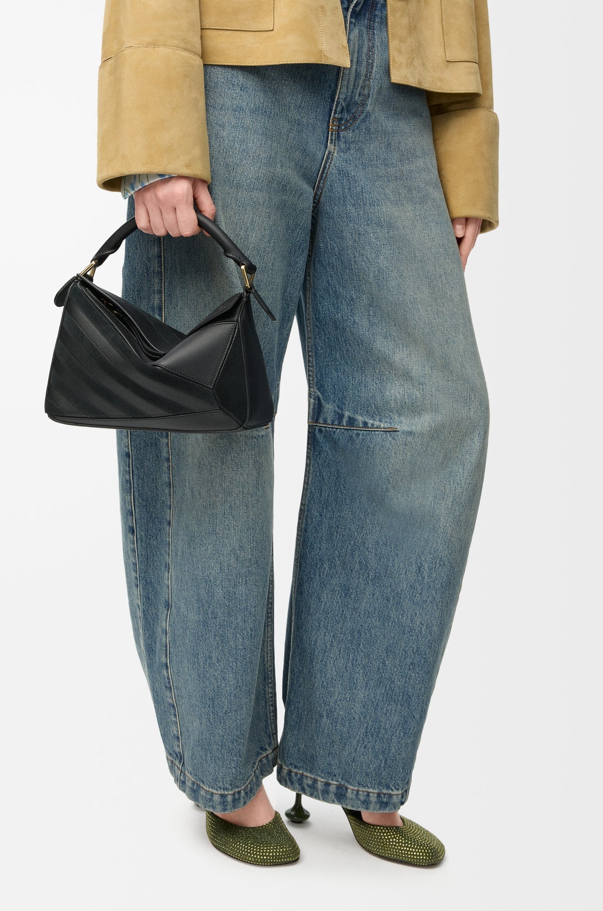 LOEWE Small Puzzle bag in classic calfskin and suede