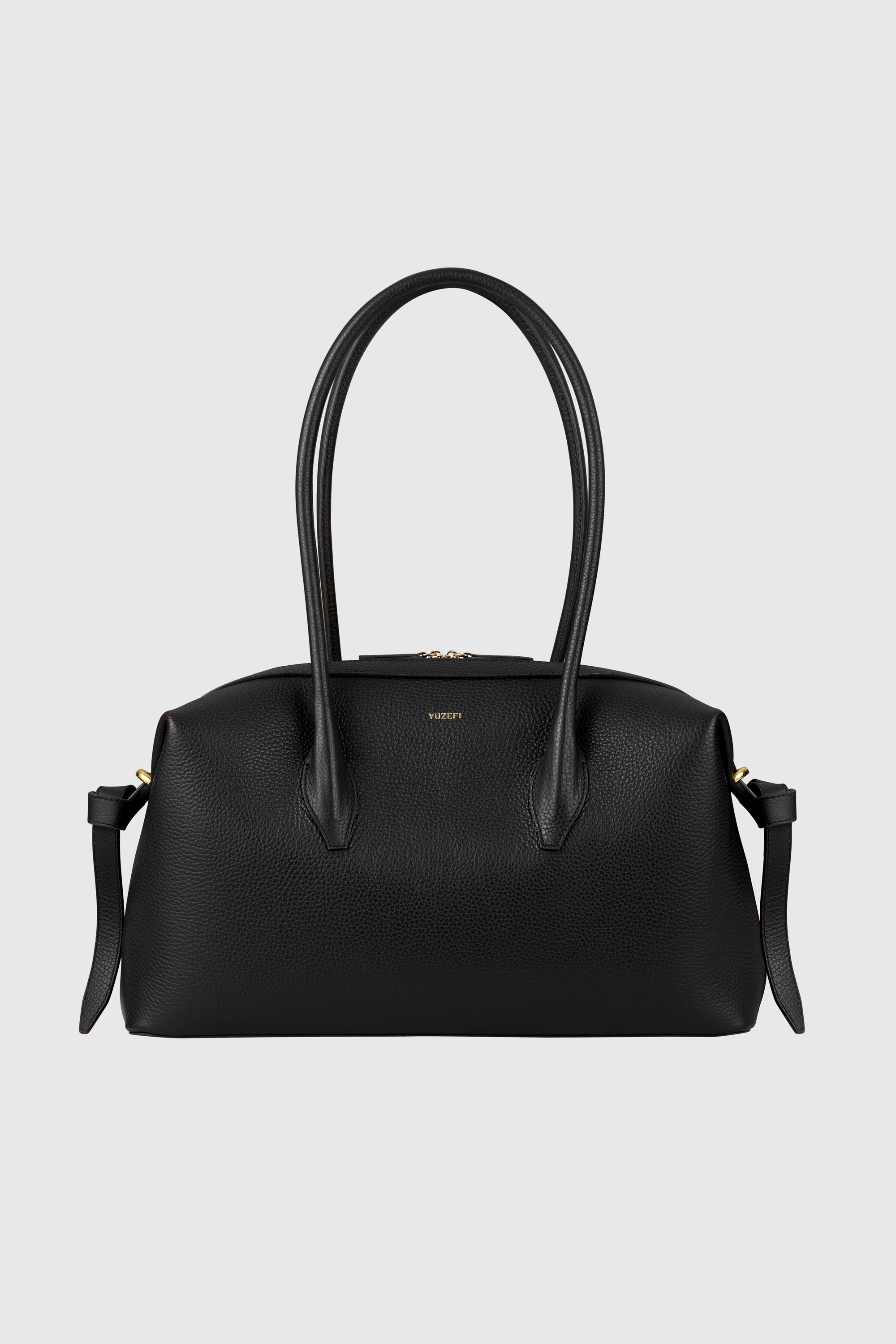 YUZEFI BRIOCHE DUFFLE - BLACK PEBBLE GRAINED LEATHER