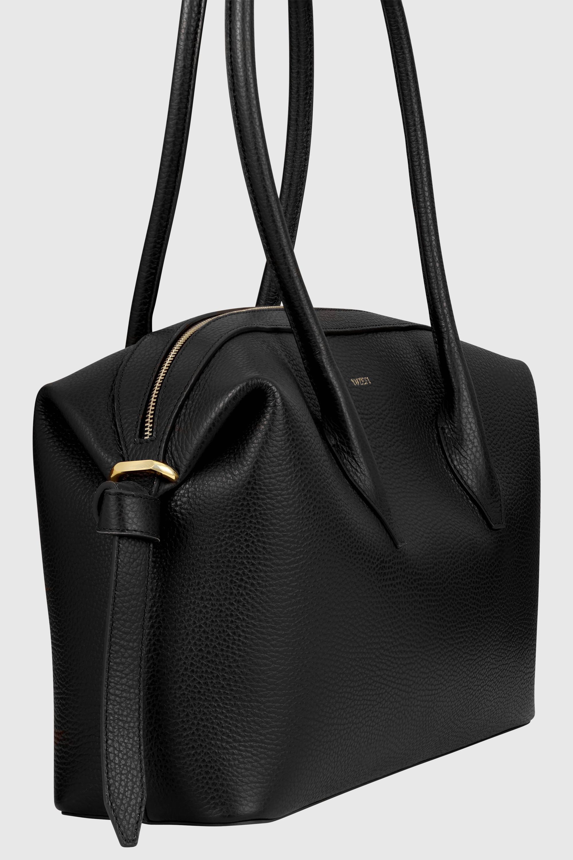 YUZEFI BRIOCHE DUFFLE - BLACK PEBBLE GRAINED LEATHER