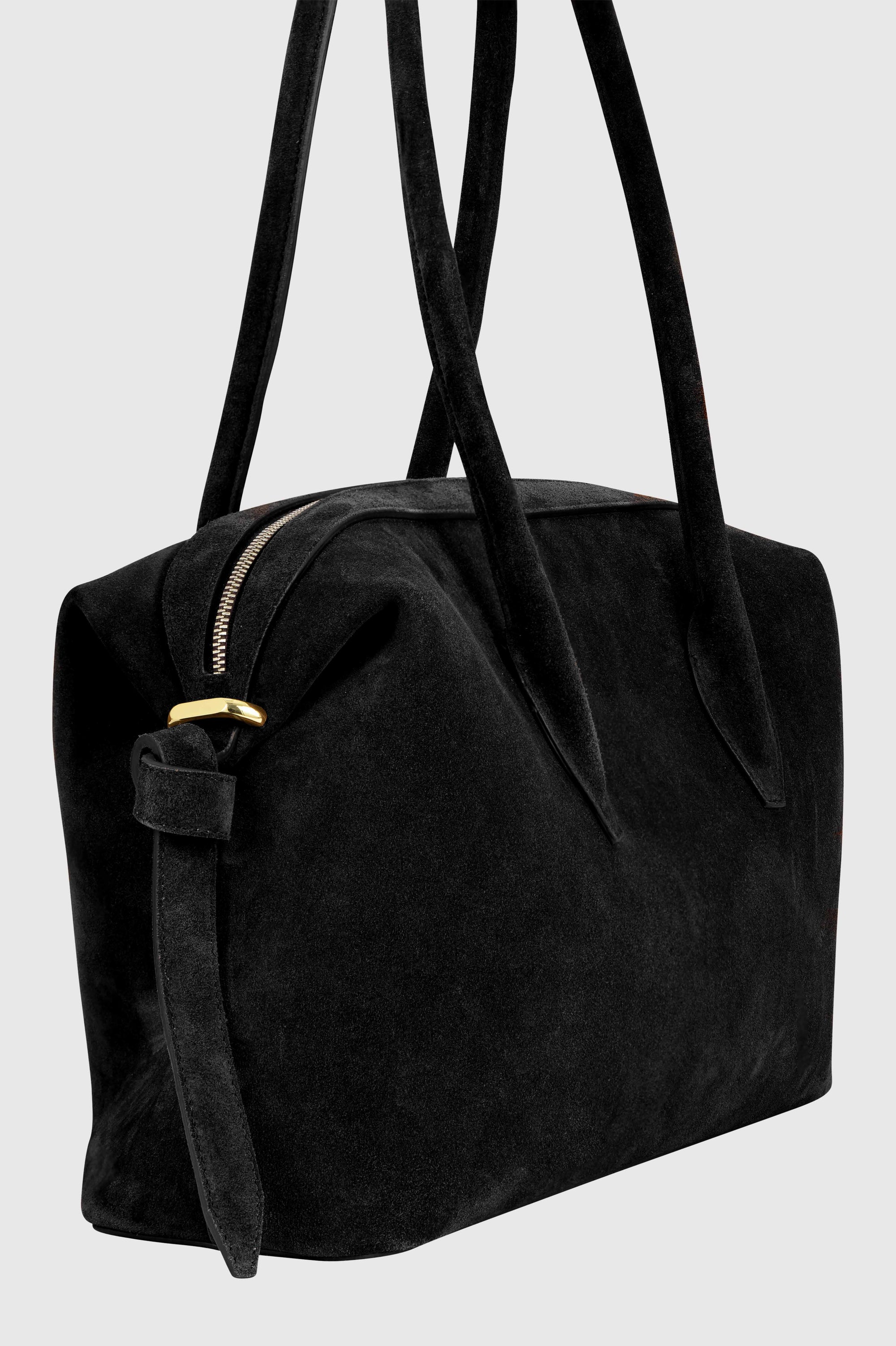 YUZEFI BRIOCHE DUFFLE - BLACK SUEDE
