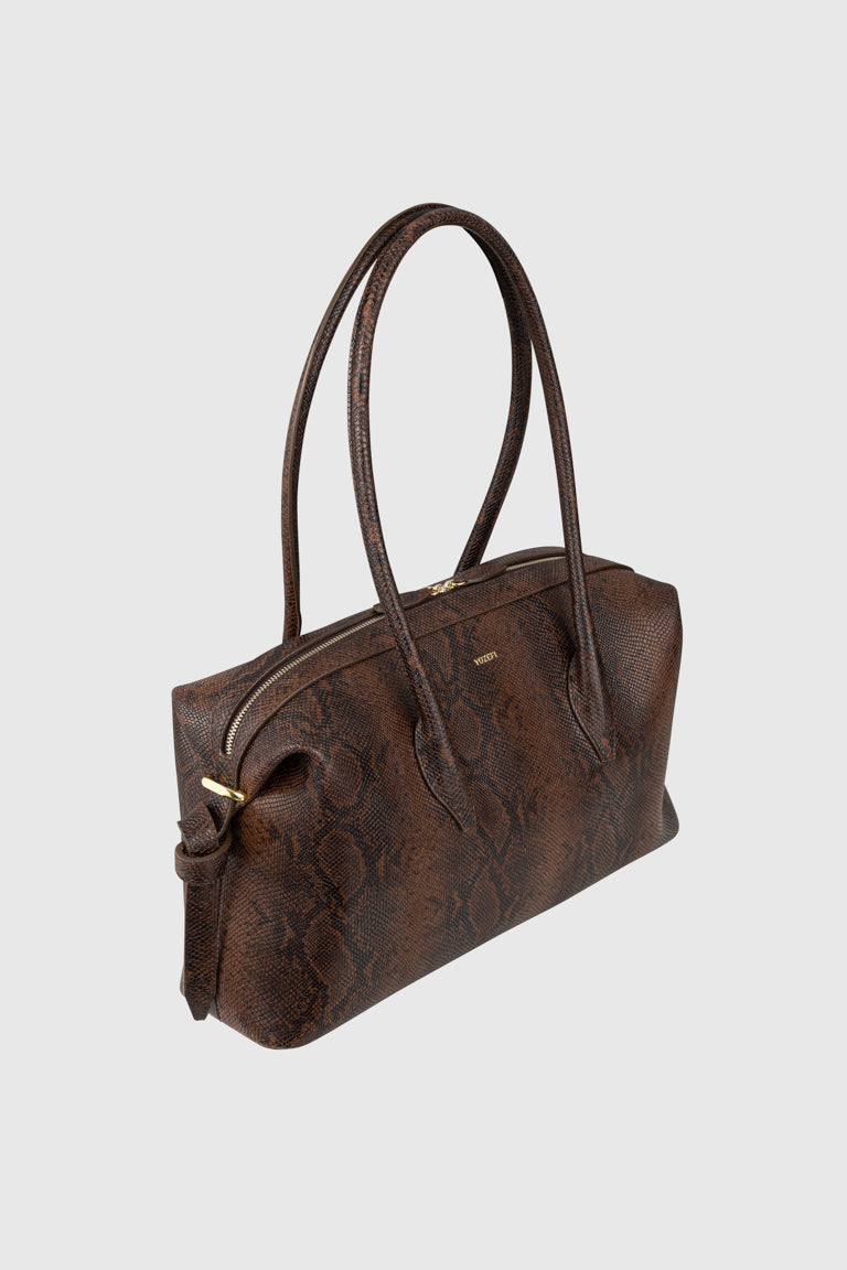 YUZEFI BRIOCHE DUFFLE	- EMBOSSED SNAKE COWHIDE LEATHER