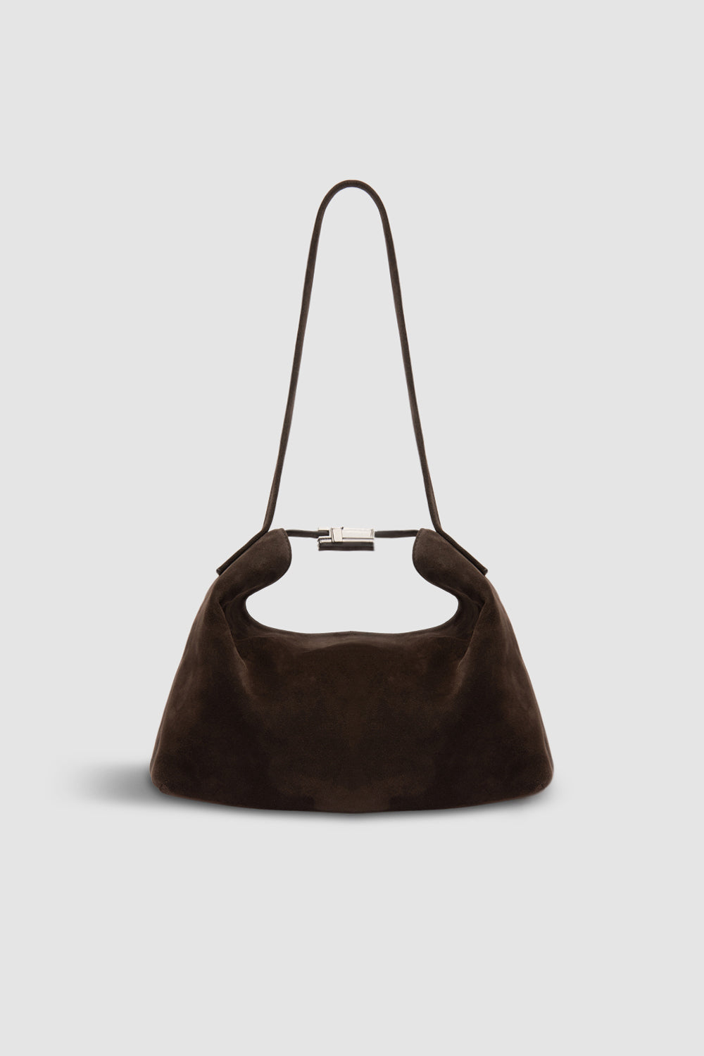 BY FAR Bea Ristretto Suede Leather Hobo Bag