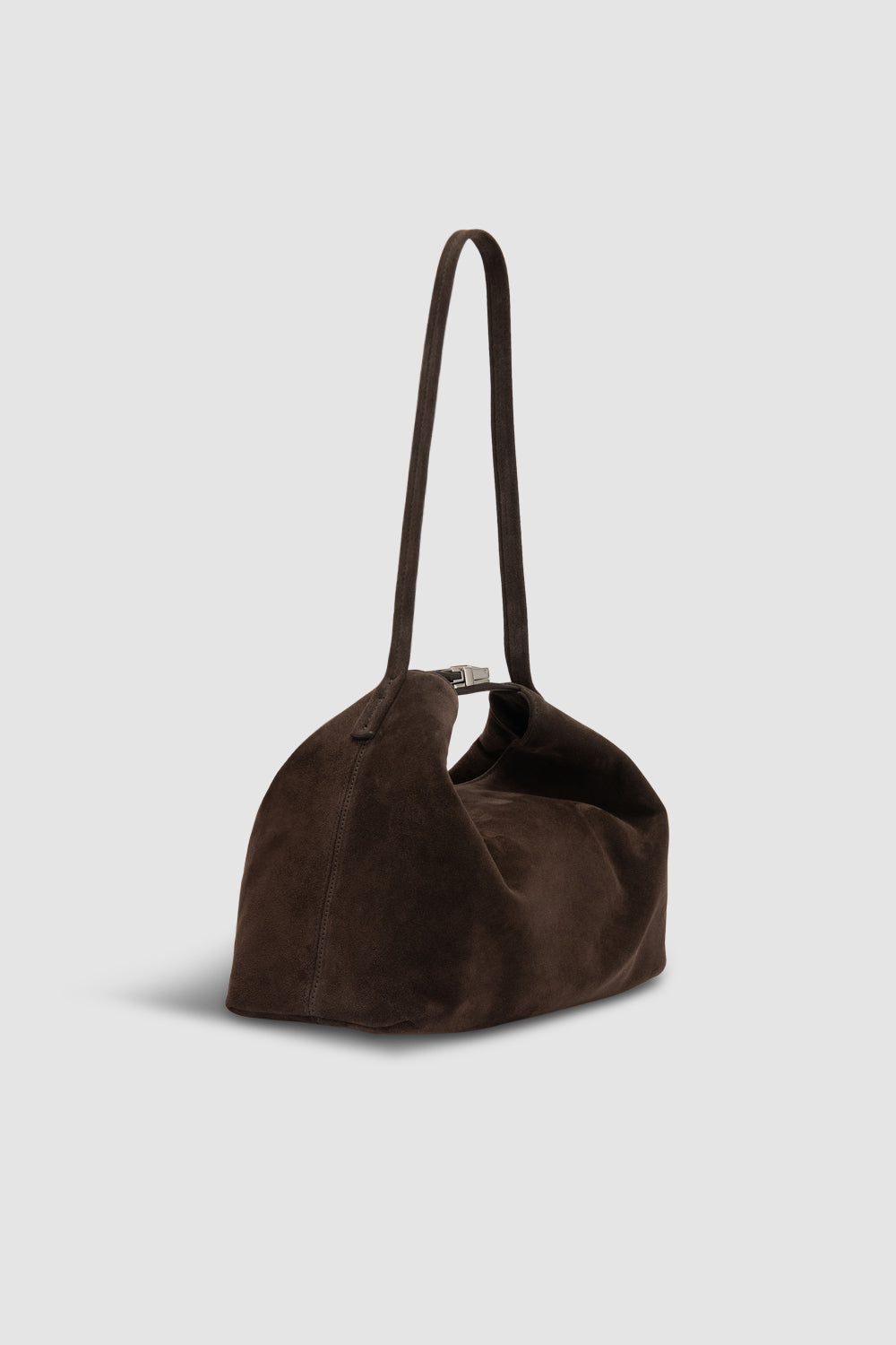 BY FAR Bea Ristretto Suede Leather Hobo Bag