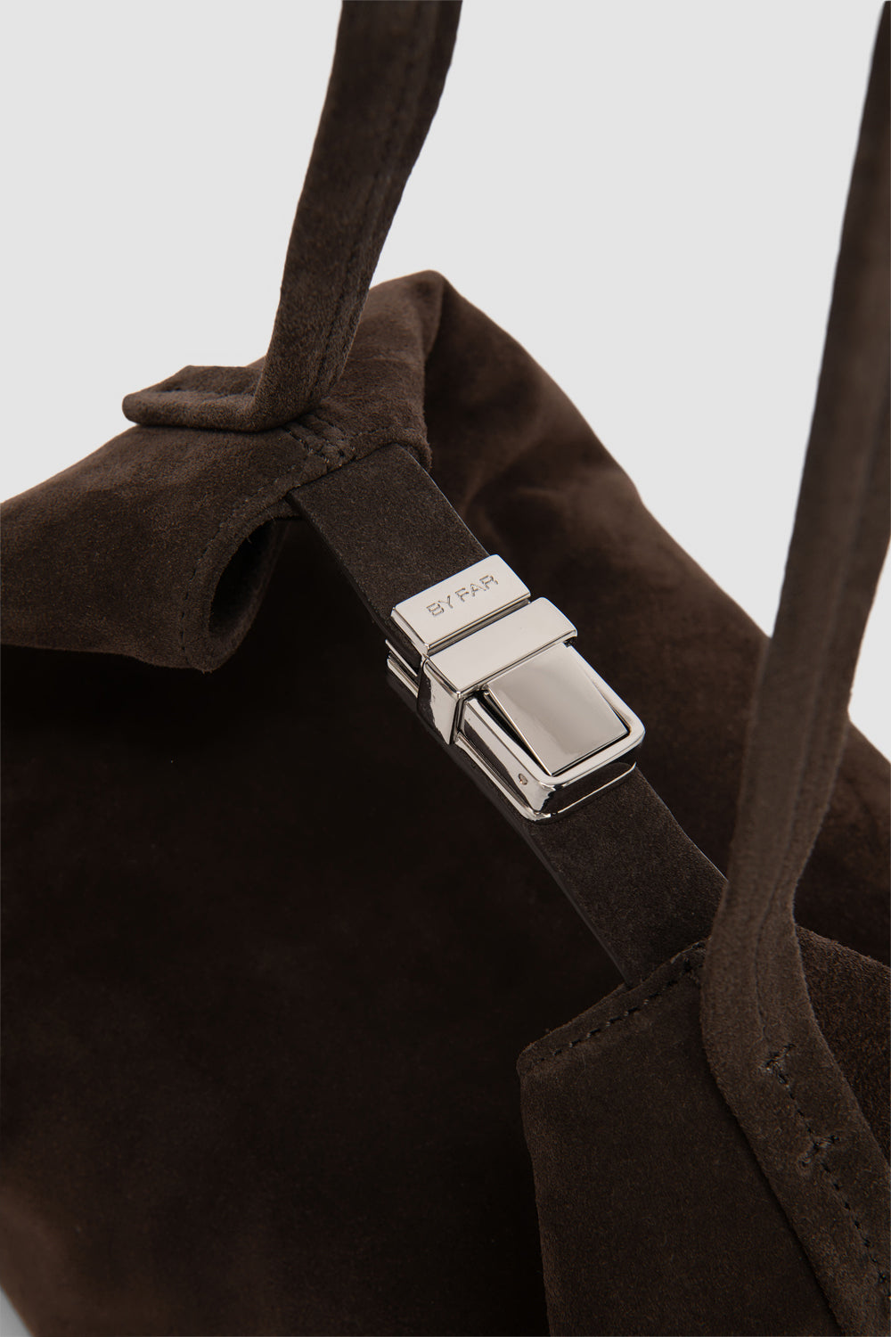 BY FAR Bea Ristretto Suede Leather Hobo Bag