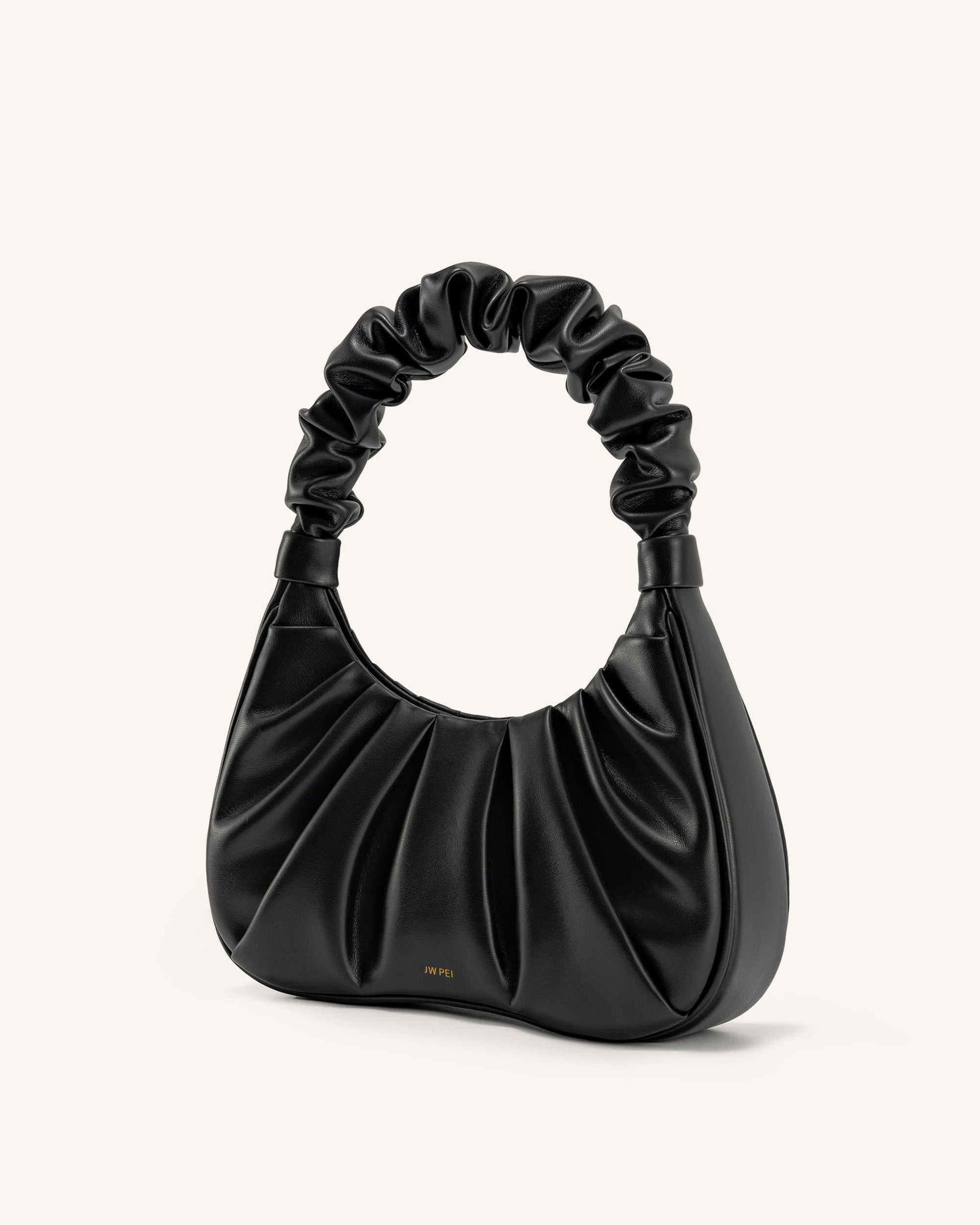 JW PEI Gabbi Ruched Hobo Handbag - Black