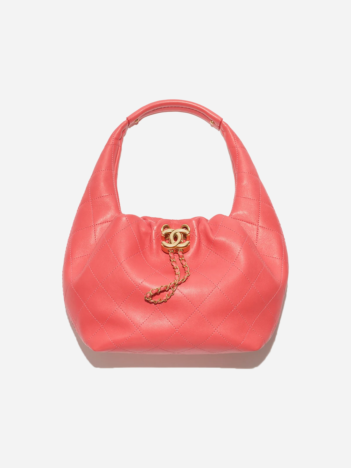 CHANEL Calfskin & Gold-Tone Metal  Coral