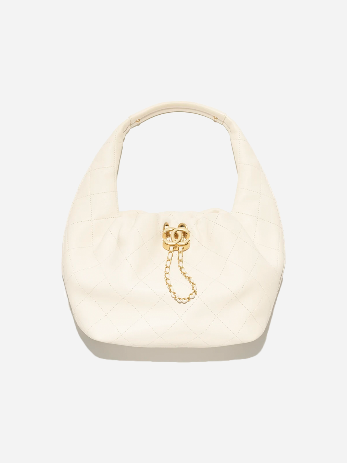 CHANEL Calfskin & Gold-Tone Metal  Light Beige