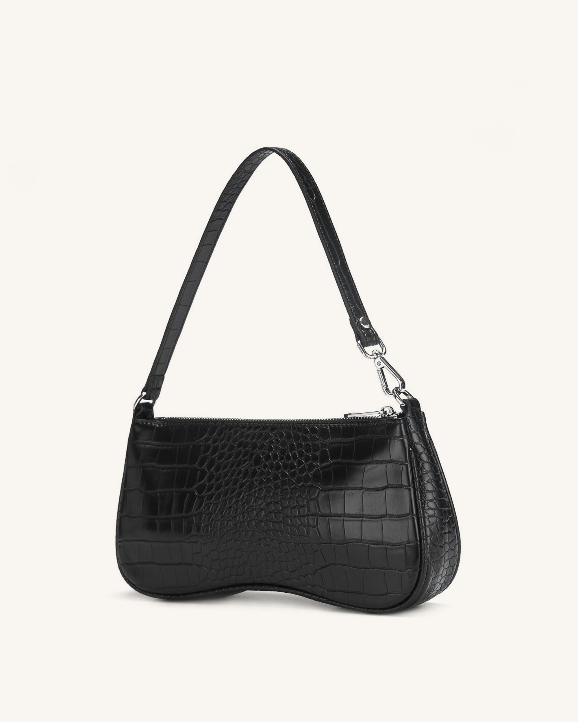 JW PEI Eva Shoulder Handbag - Black Croc