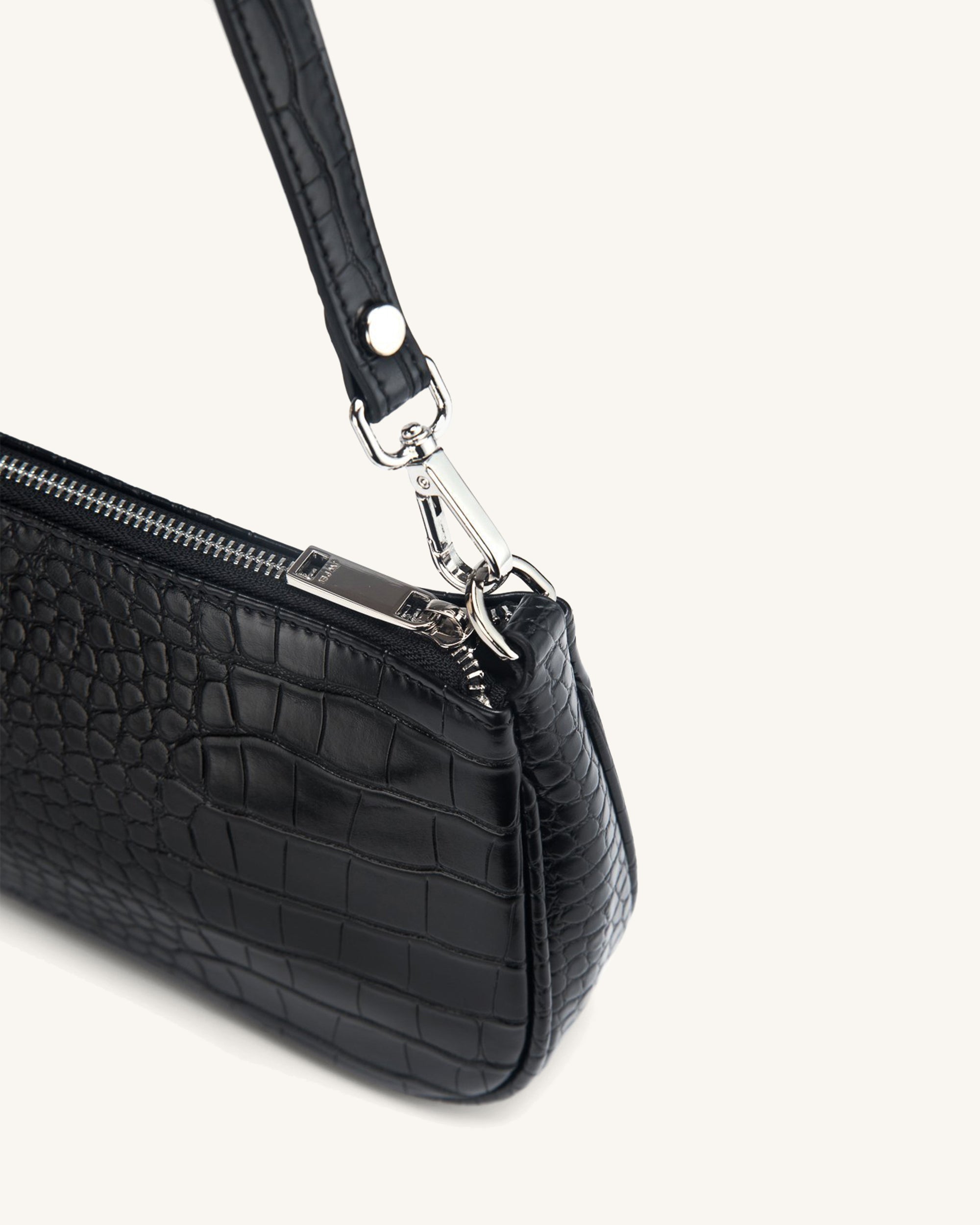 JW PEI Eva Shoulder Handbag - Black Croc