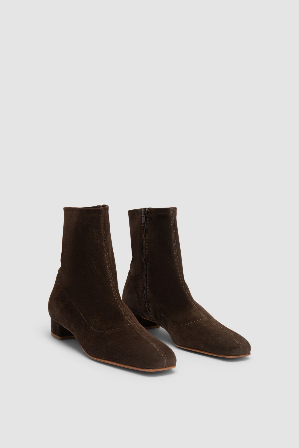 BY FAR Este Ristretto Suede Leather Ankle Boot