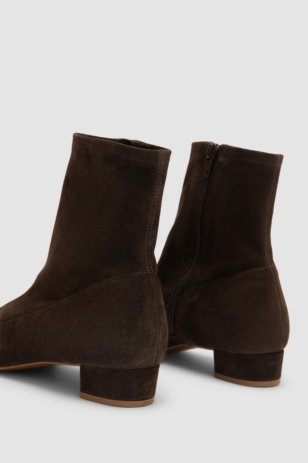 BY FAR Este Ristretto Suede Leather Ankle Boot