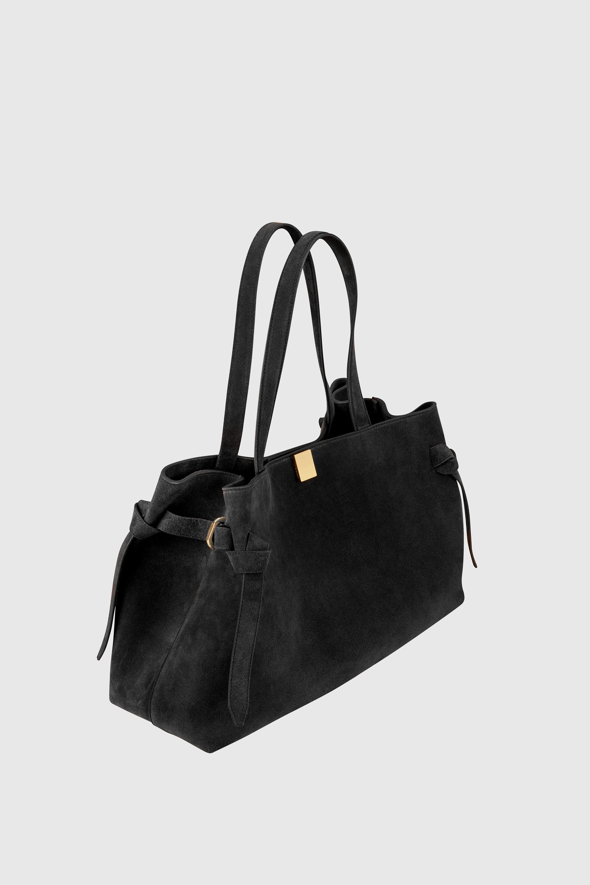 YUZEFI GYOZA TOTE - BLACK SUEDE