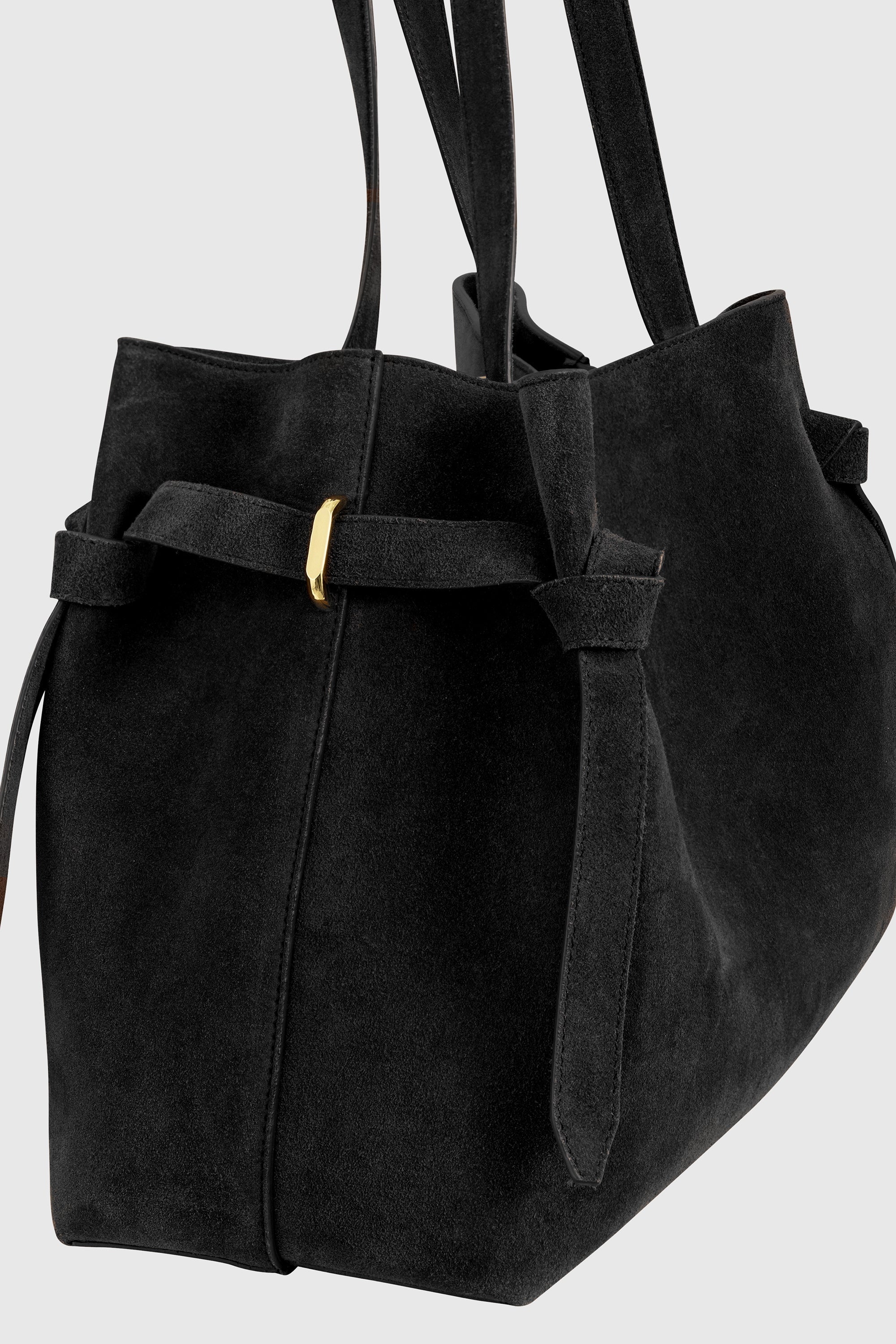YUZEFI GYOZA TOTE - BLACK SUEDE