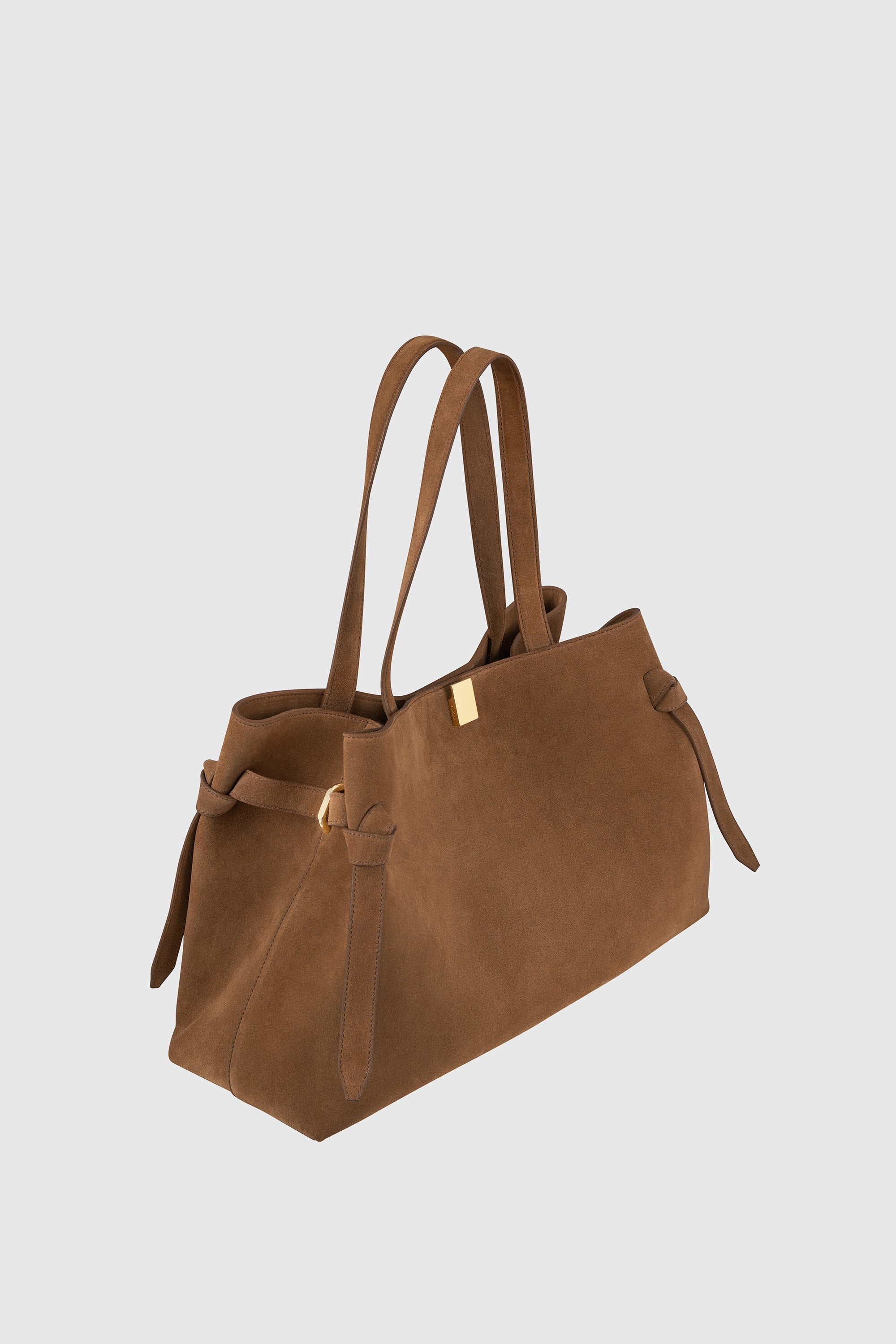 YUZEFI  GYOZA TOTE - COGNAC SUEDE